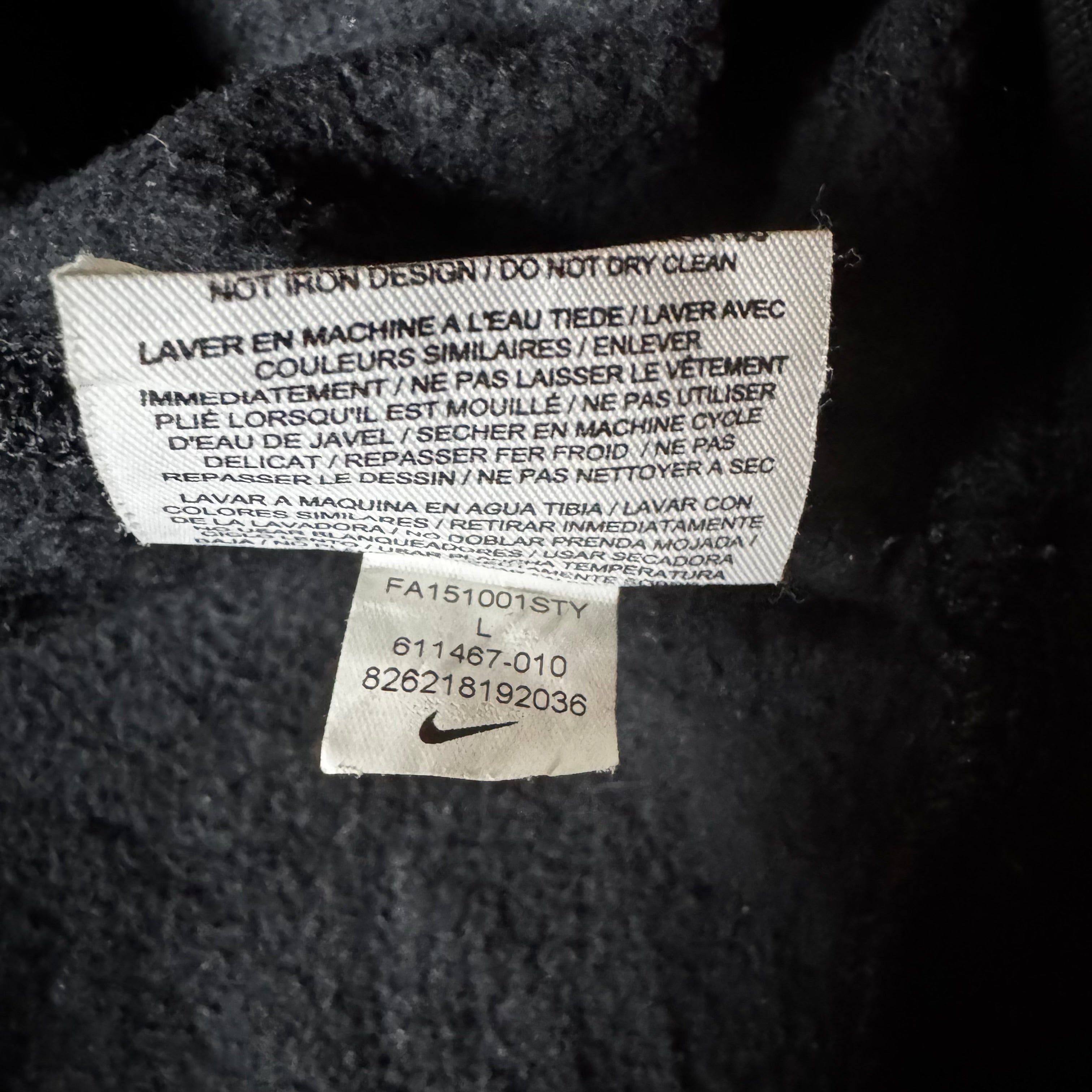 Black Nike Small Swoosh Sweatshirt - Size L