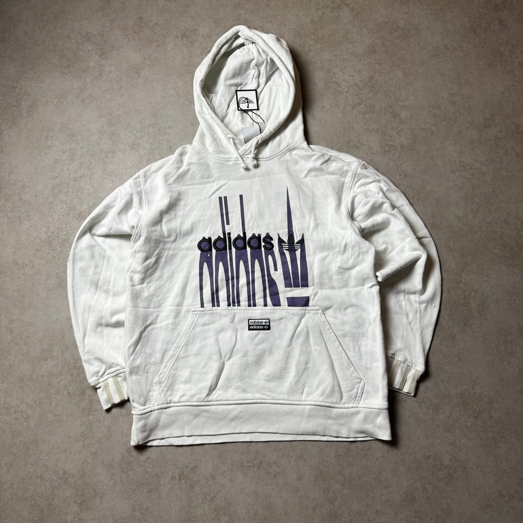 White Adidas Graphic Hoodie - M