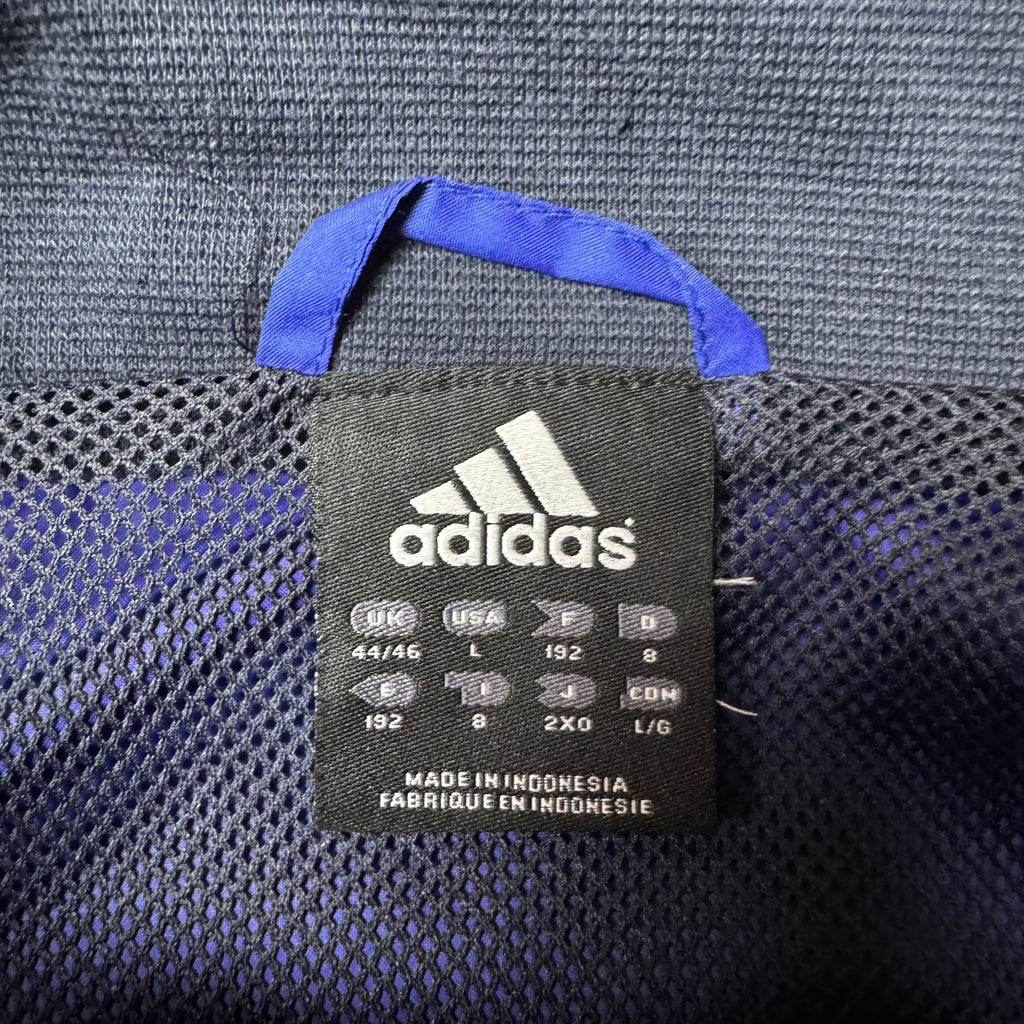 Black and Blue Vintage Adidas Windbreaker - L