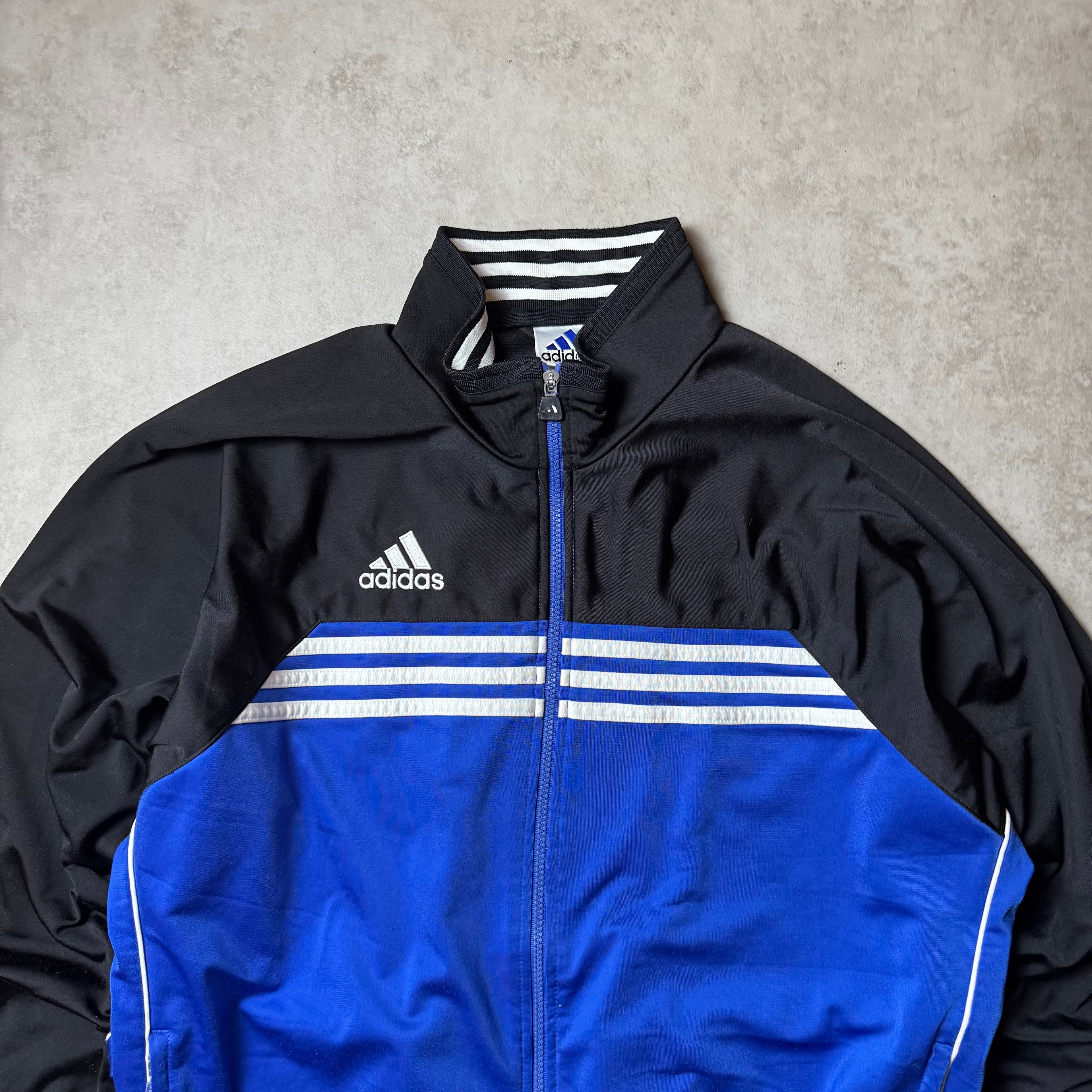 Blue Adidas Vintage Zip Up Hoodie - L