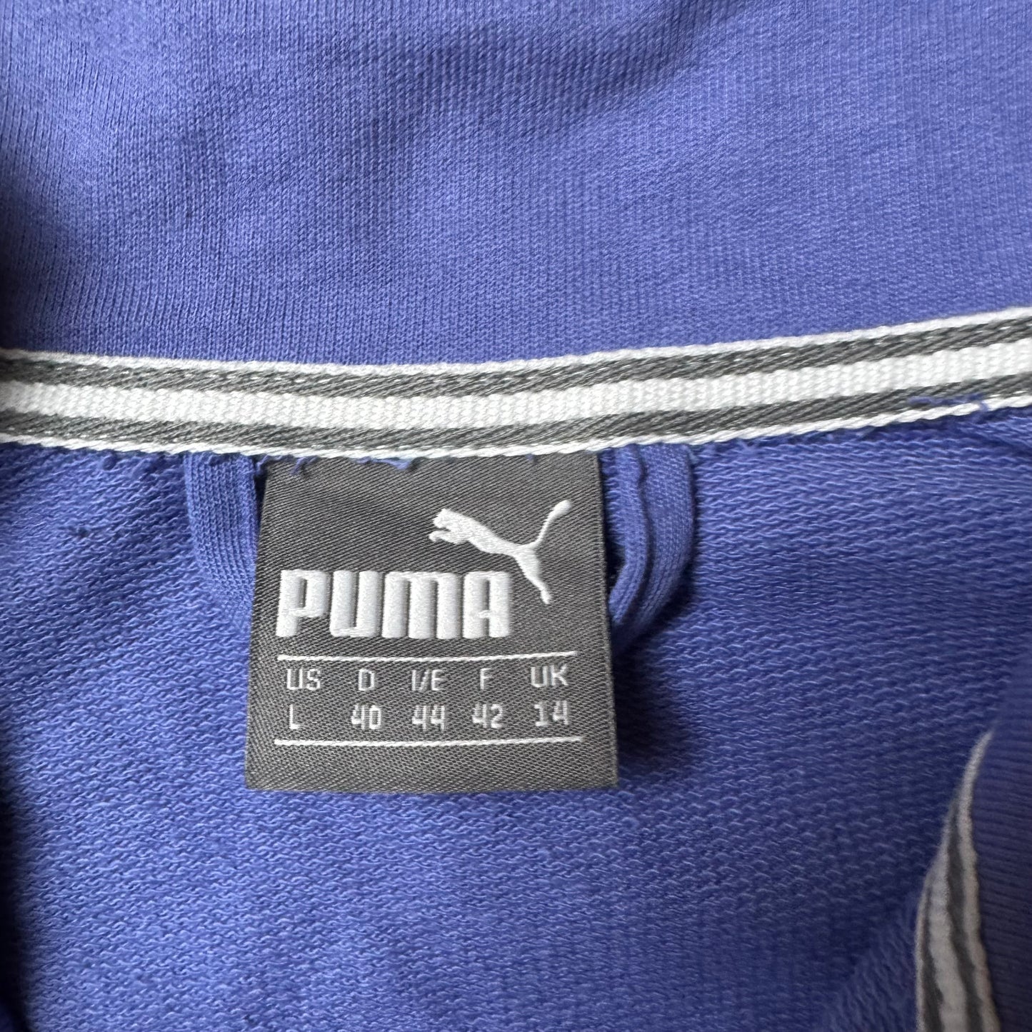 Blue Puma Zip Up Hoodie - L