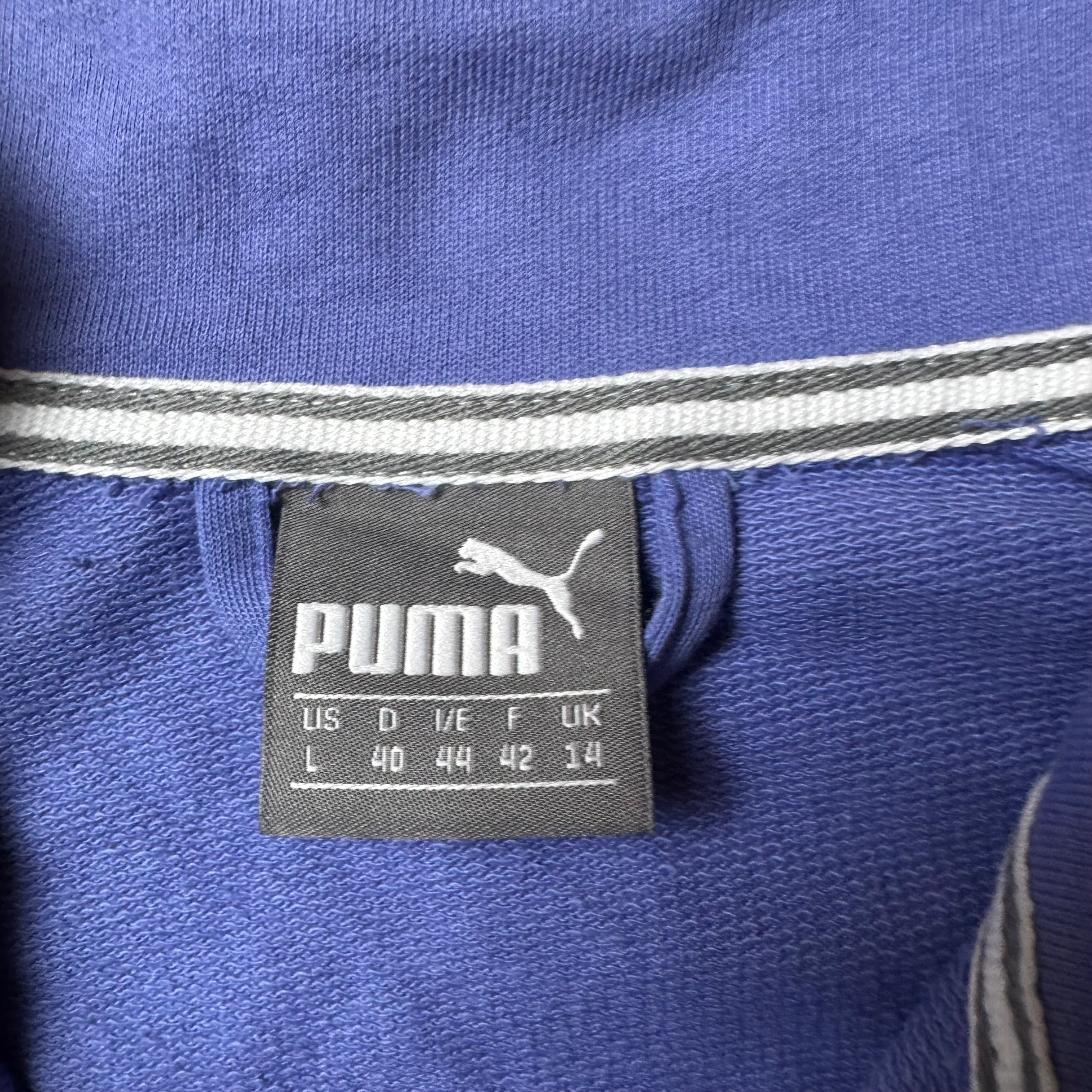 Blue Puma Zip Up Hoodie - L