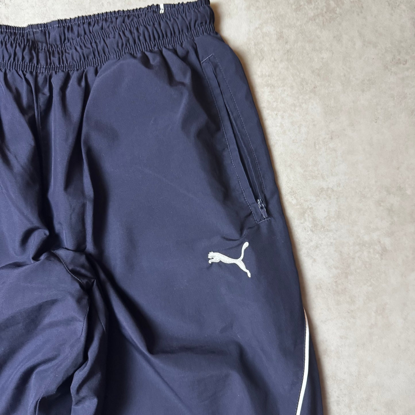 Navy Baggy Puma Trackpants - M