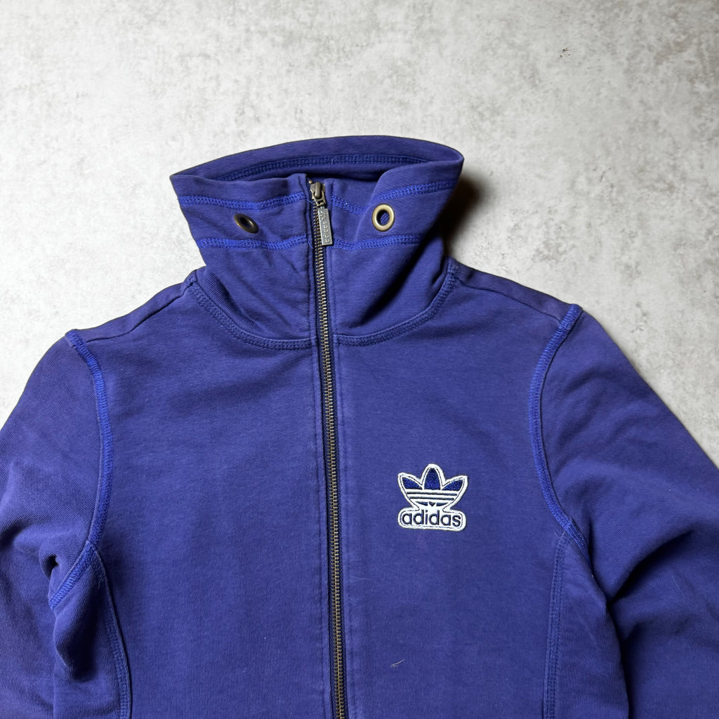 Blue Vintage Adidas Zip Up Hoodie - XS (34)