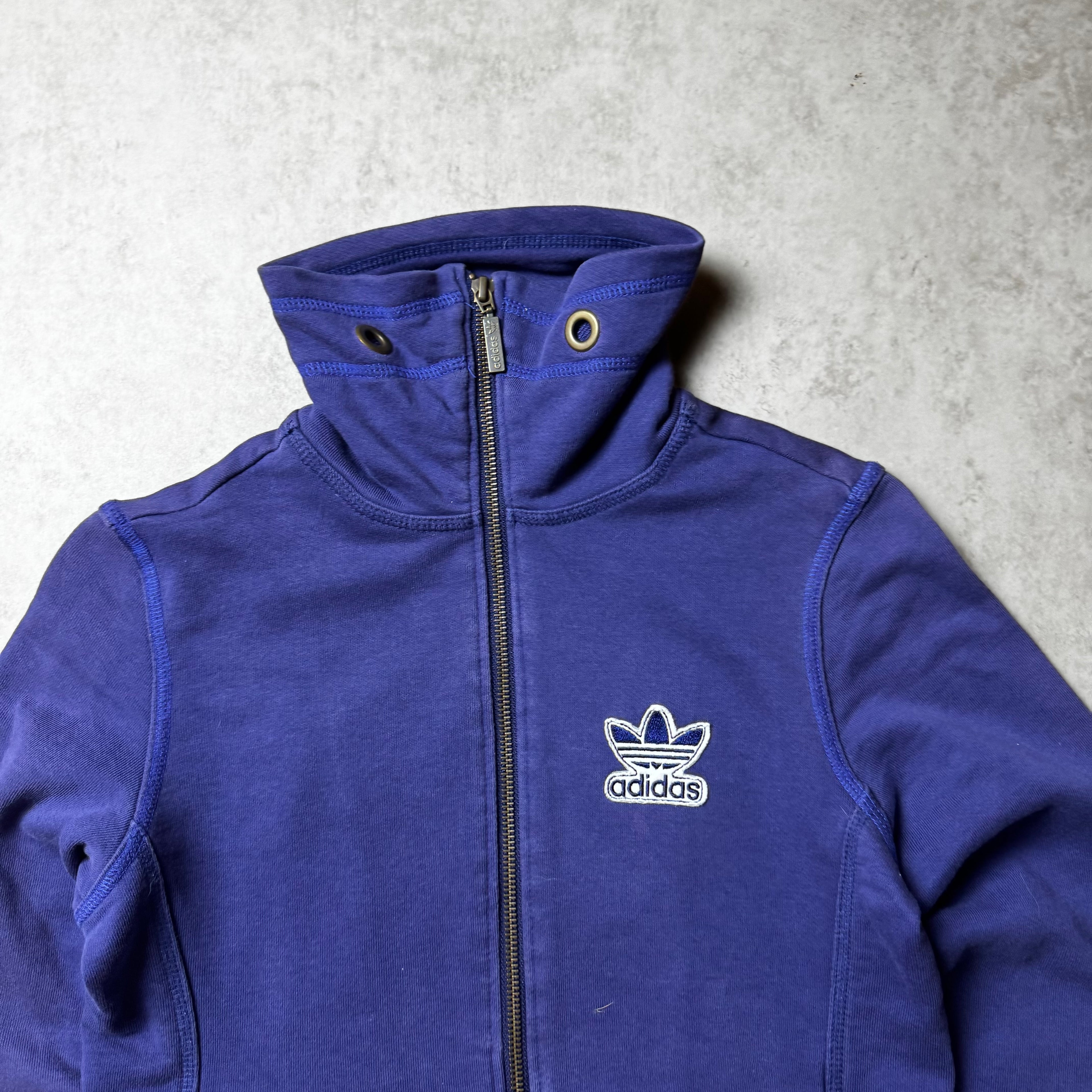 Blue Vintage Adidas Zip Up Hoodie - XS (34)
