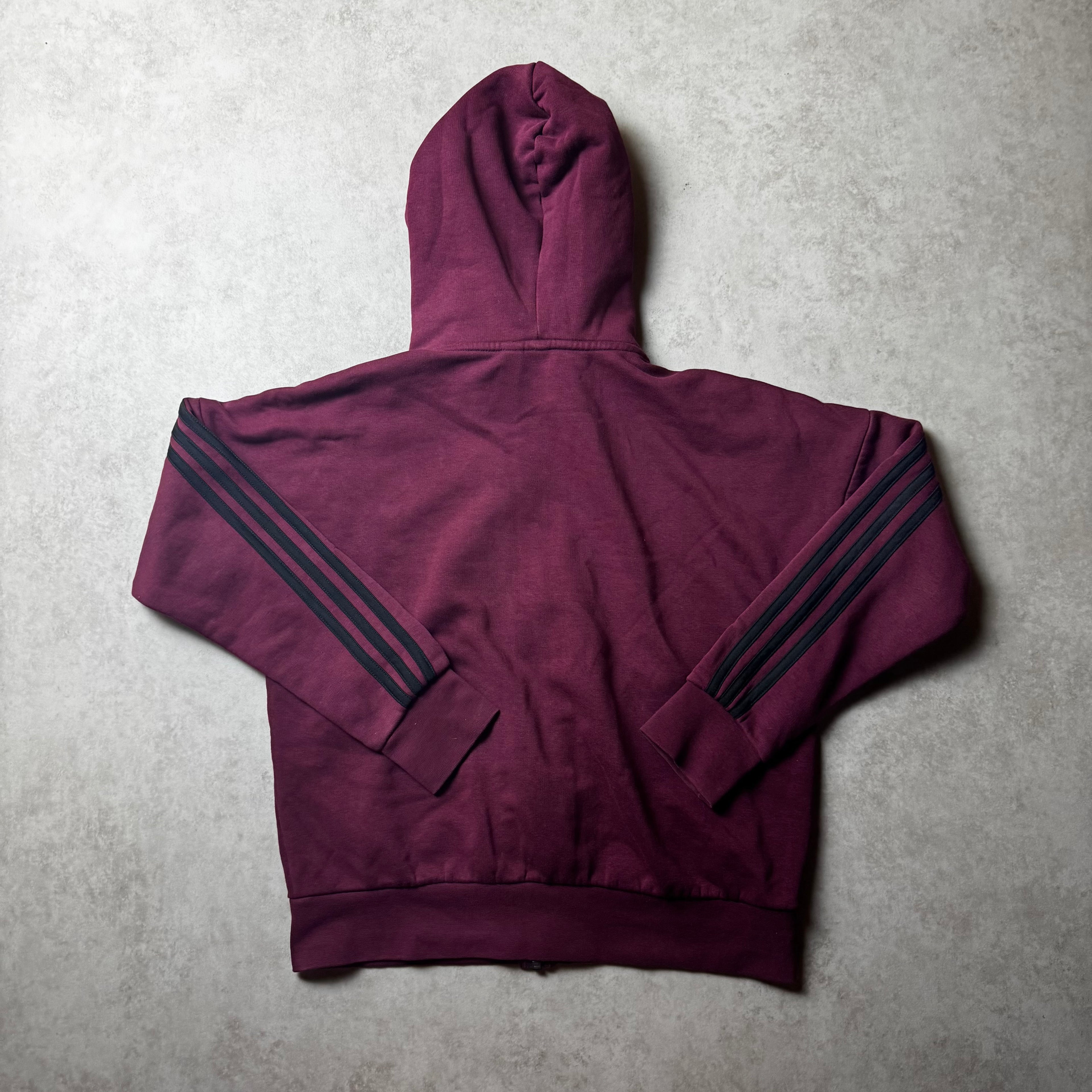 Dark Red Adidas Zip Up Hoodie - M wmns