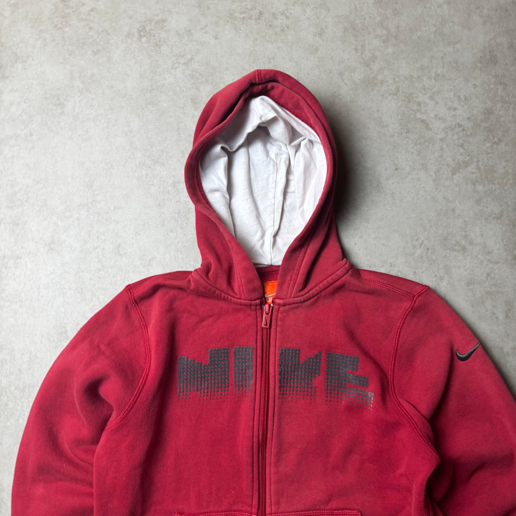 Red Nike Zip Up Hoodie - S