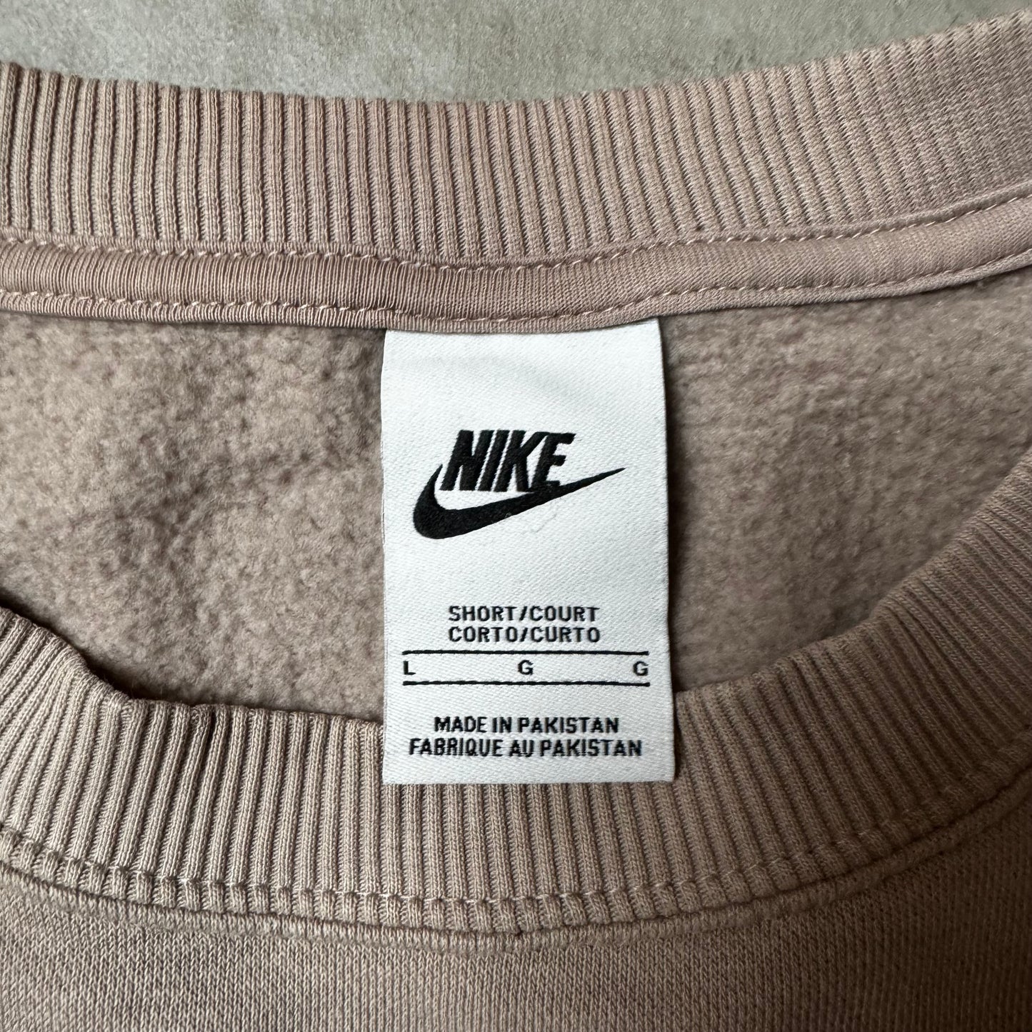 Pink Nike Cropped Oversized Sweatshirt - L