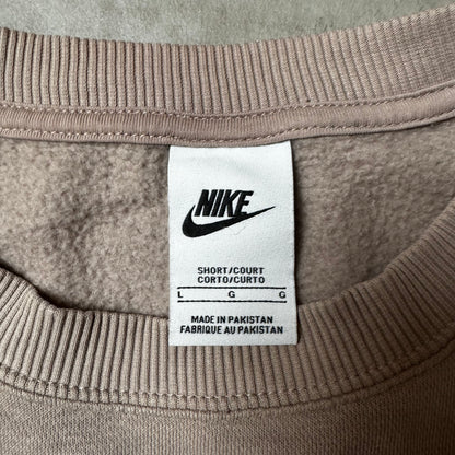 Pink Nike Cropped Oversized Sweatshirt - L