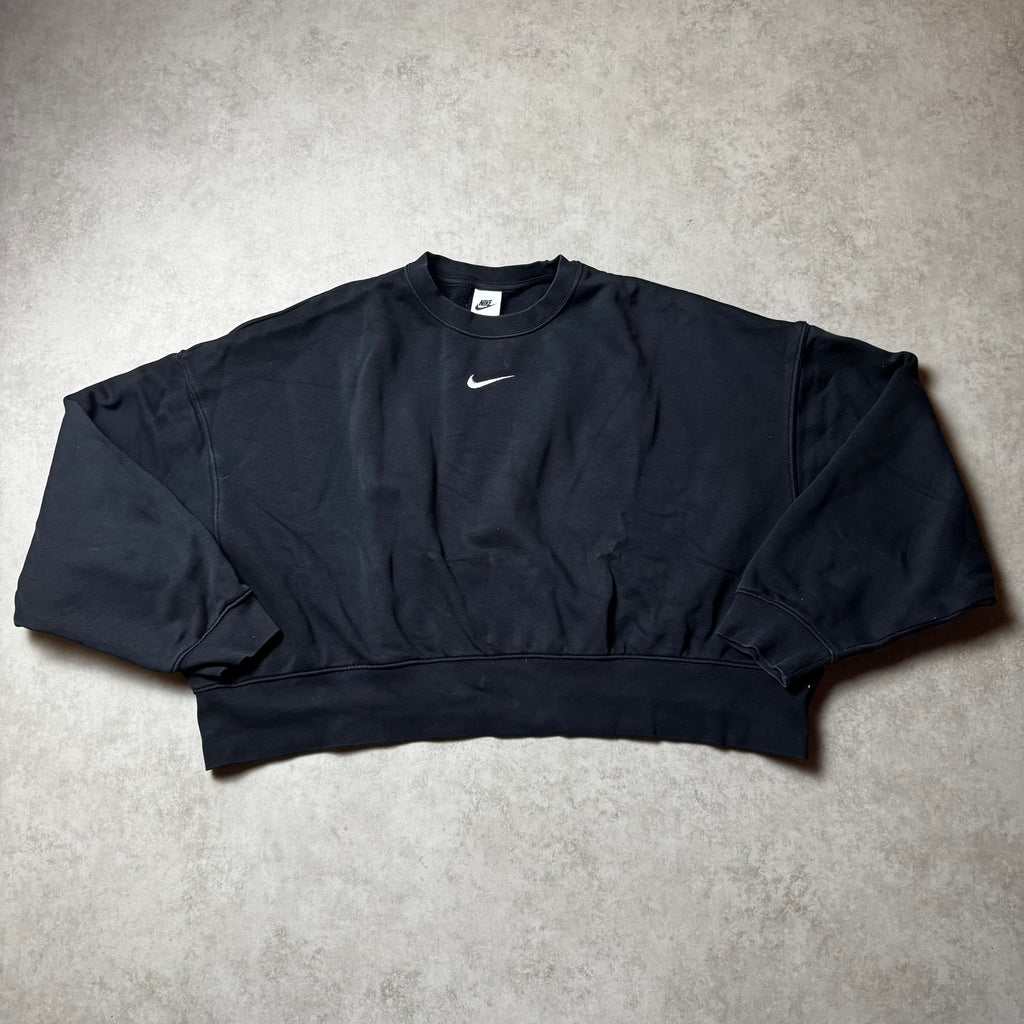 Black Cropped Nike Sweatshirt - M