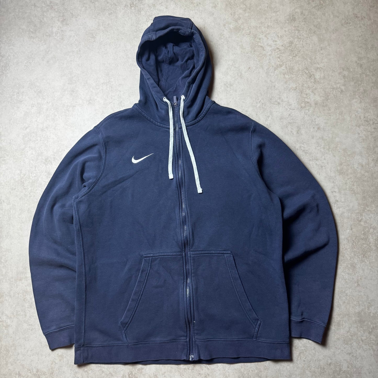 Navy Nike Zip Up Hoodies - L