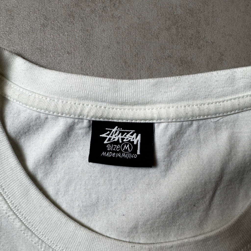 White Stüssy Graphic Tee - M