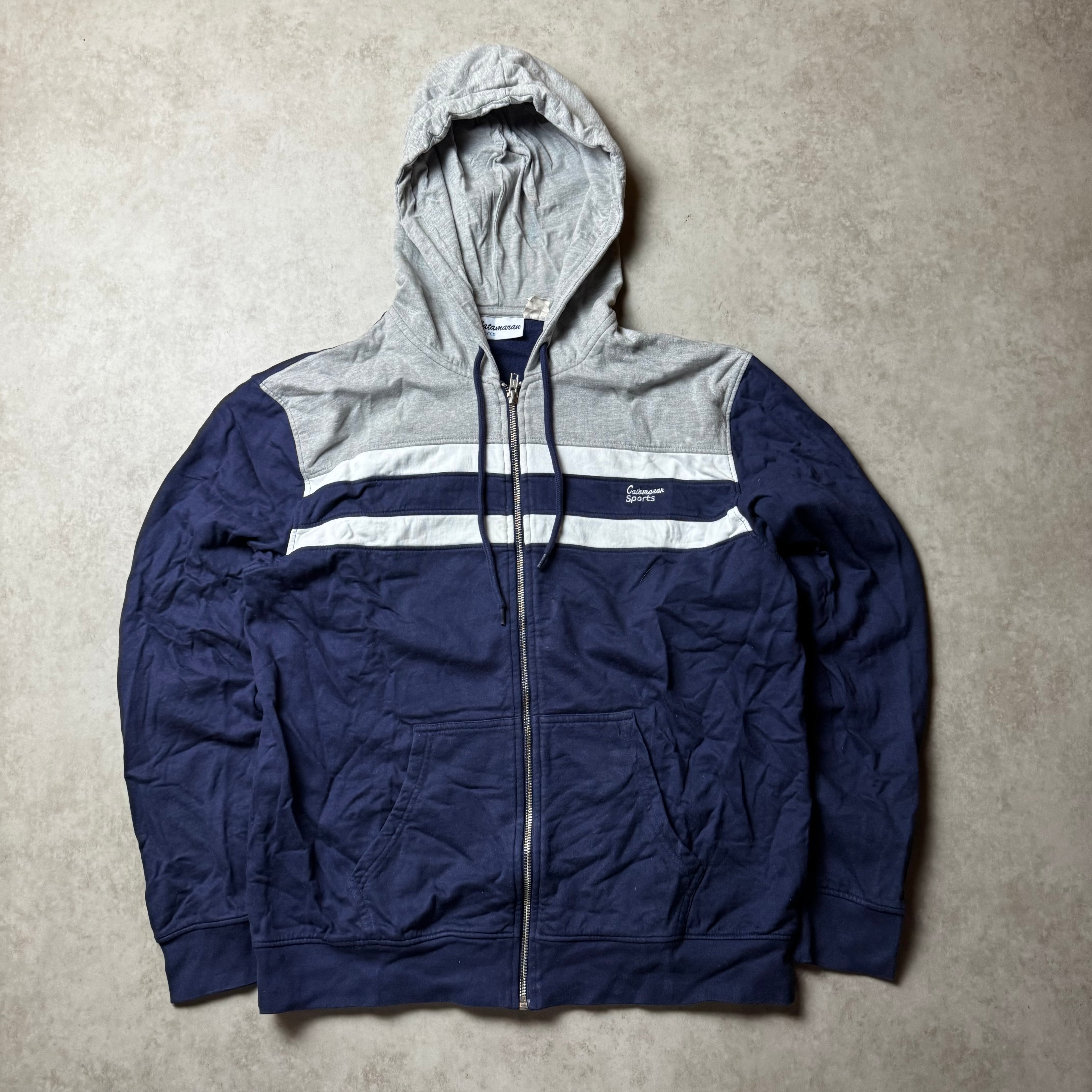 Navy Zip Up Hoodie - M