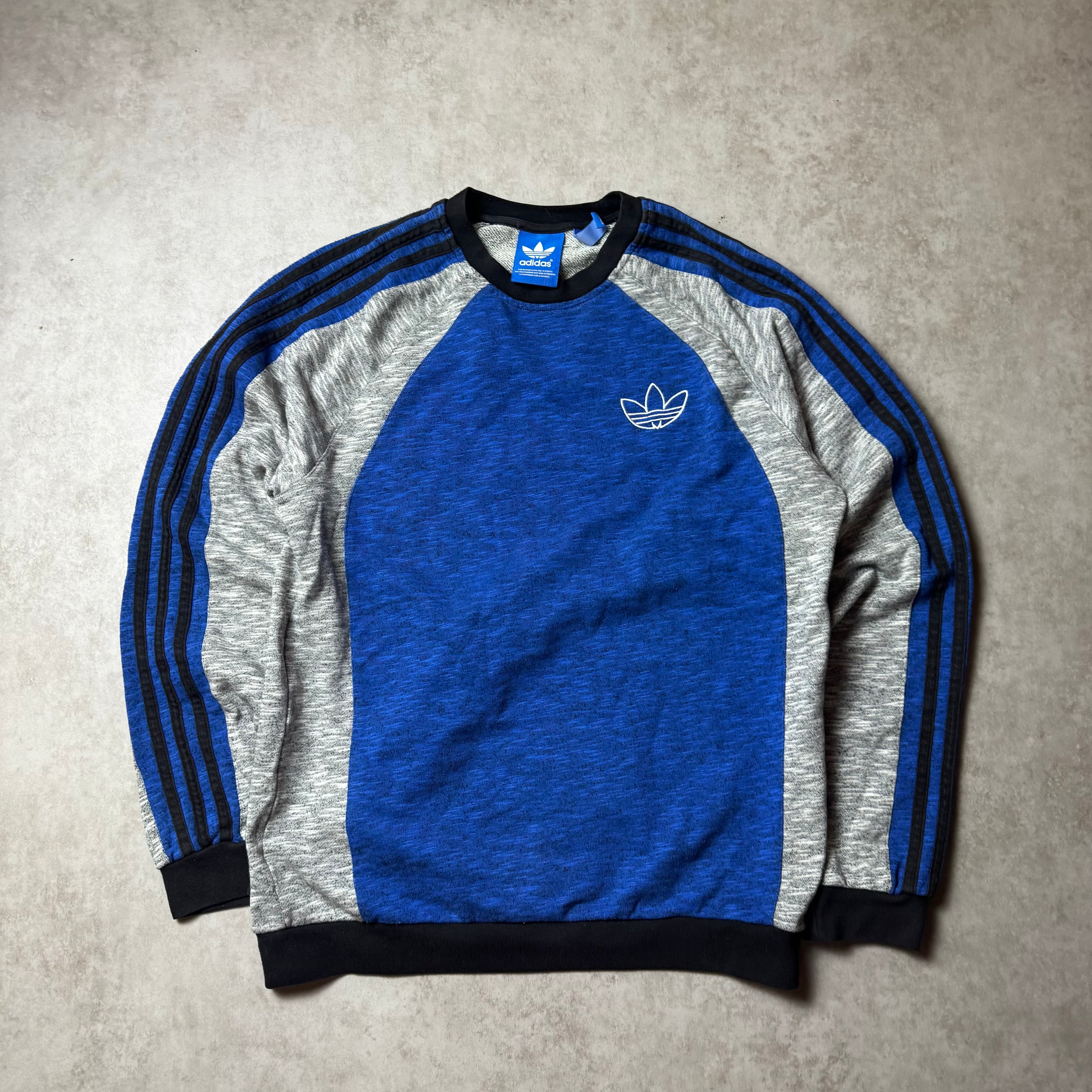 Gray and Blue Adidas Sweatshirt - S