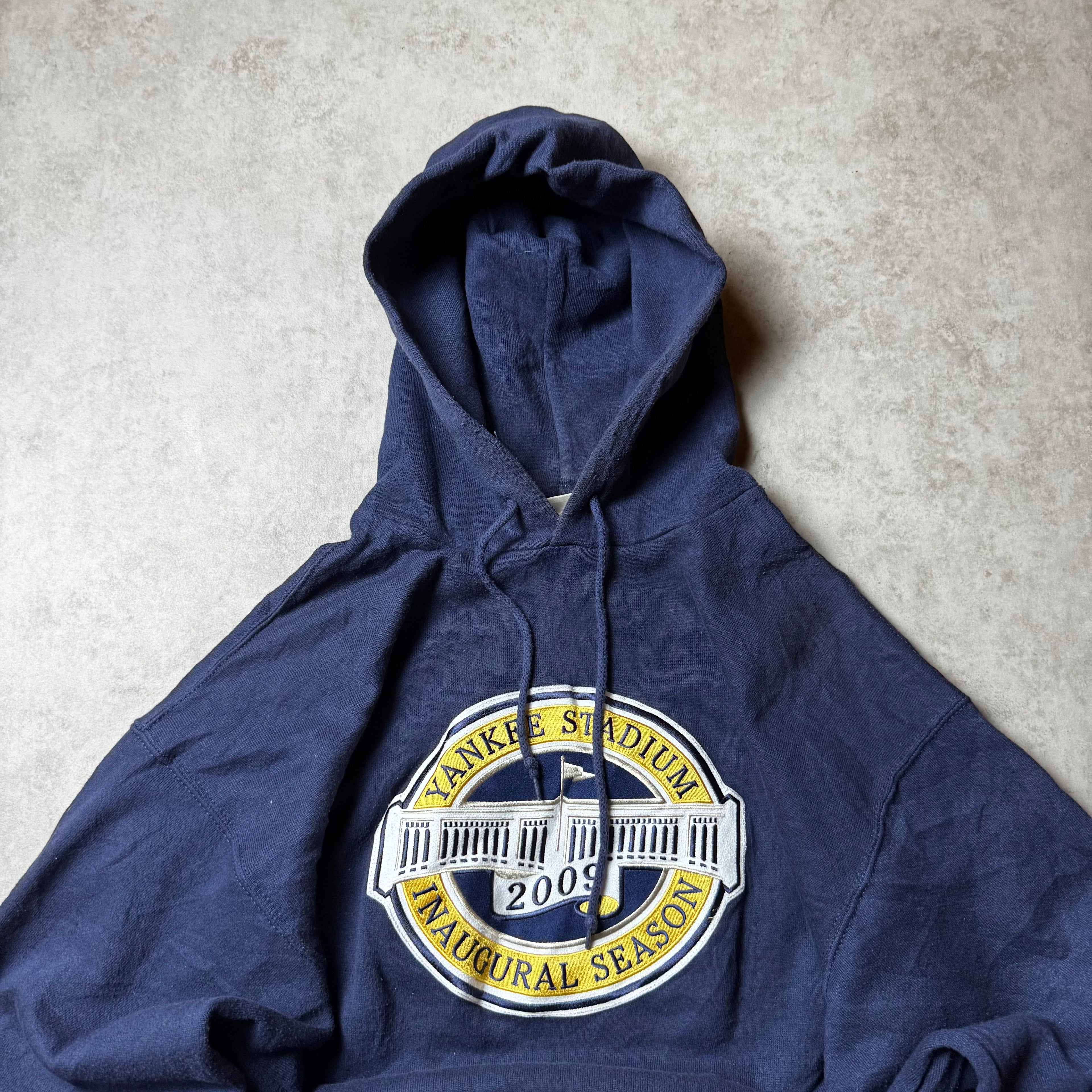 Dark Blue Yankee Stadium Graphic Hoodie - Size L