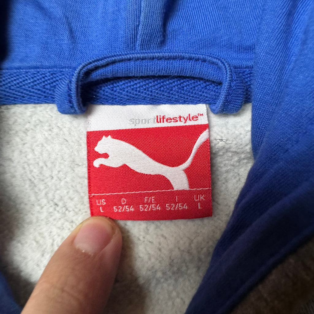 Gray Puma Vintage Zip Up Hoodie - L