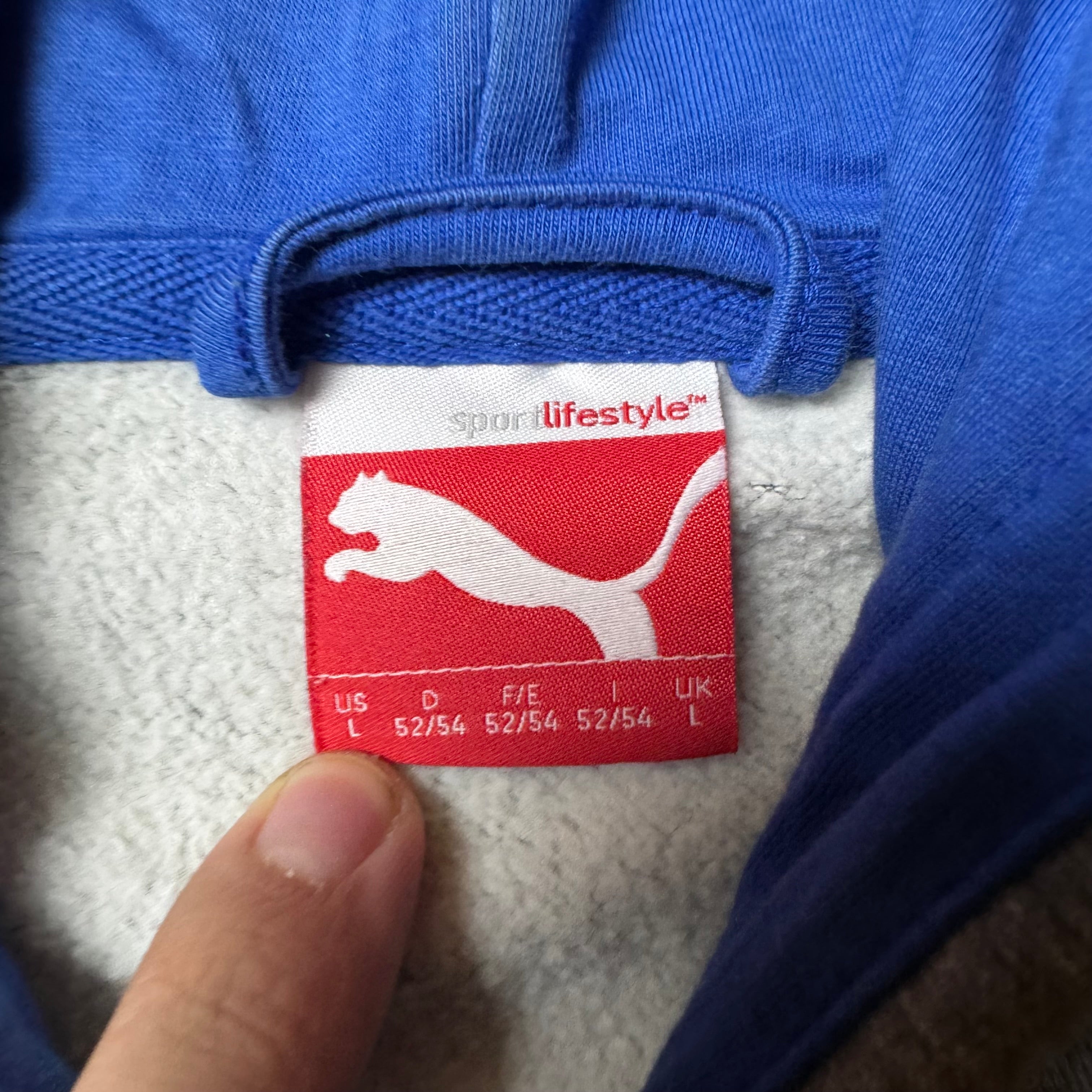 Gray Puma Vintage Zip Up Hoodie - L