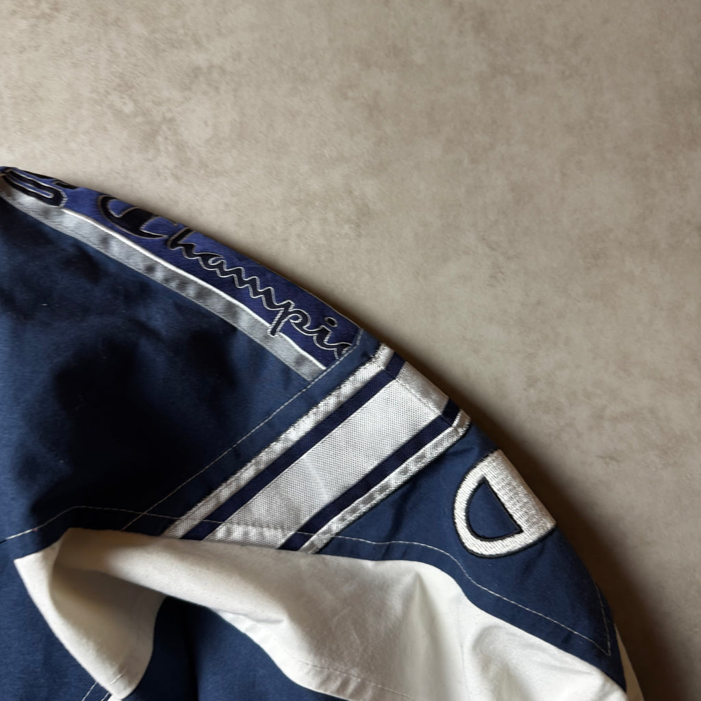 Navy Champion Vintage Cropped Windbreaker - L