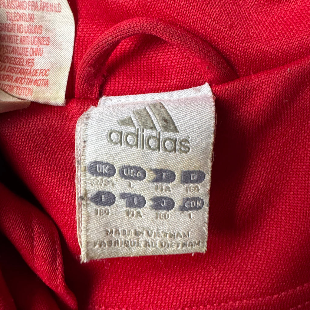 Red Adidas Zip Up Hoodie - L
