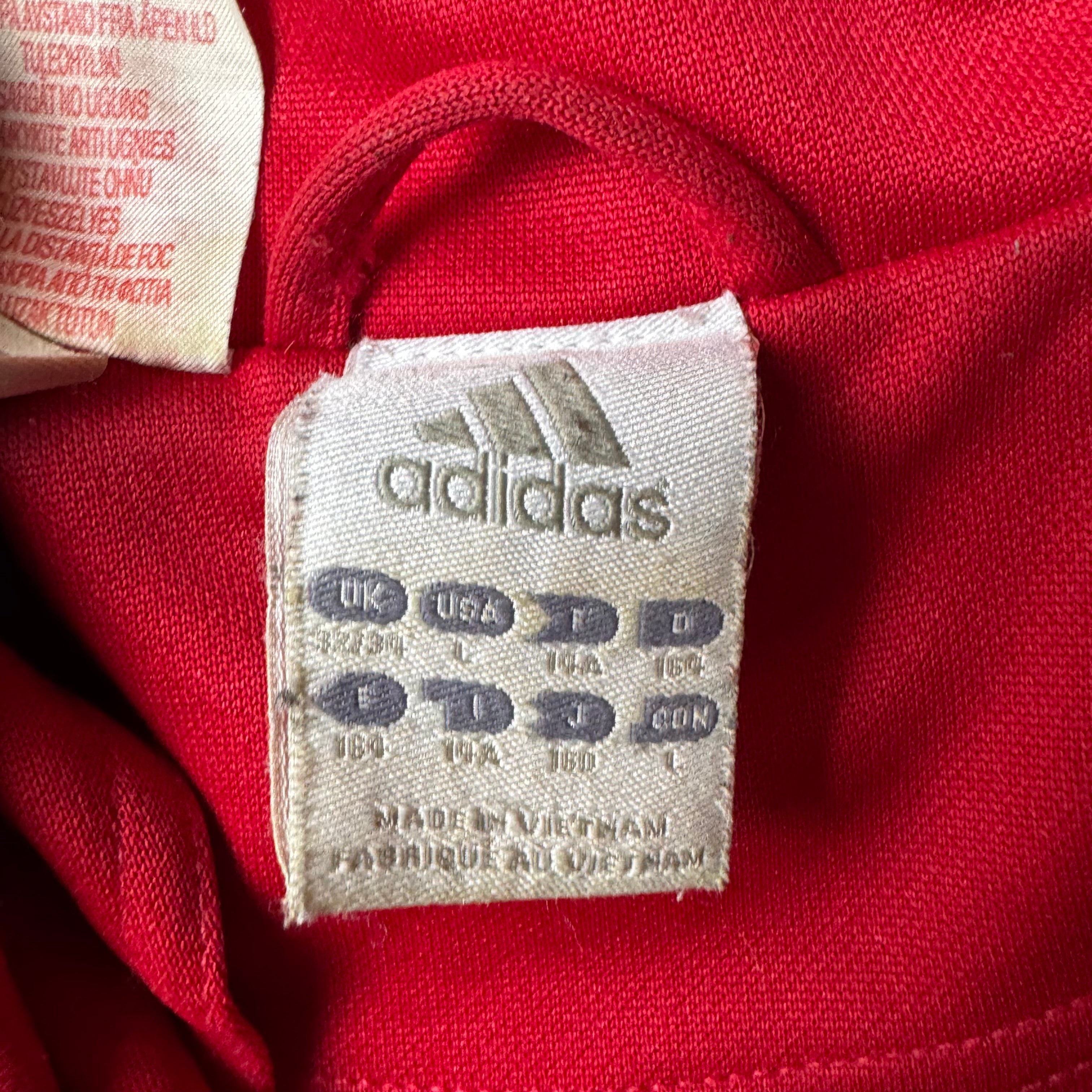 Red Adidas Zip Up Hoodie - L