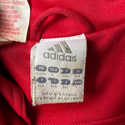 Red Adidas Zip Up Hoodie - L