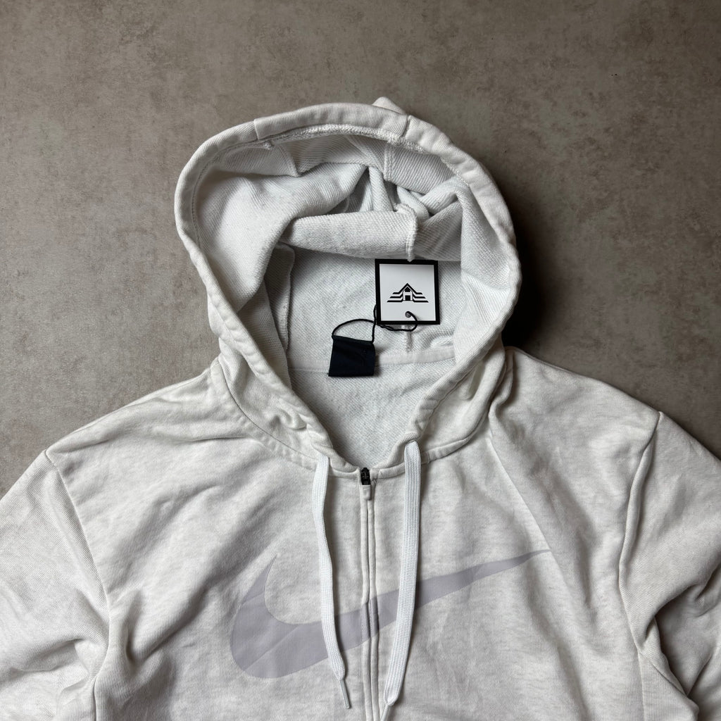 White Nike Zip Up Hoodie - XS