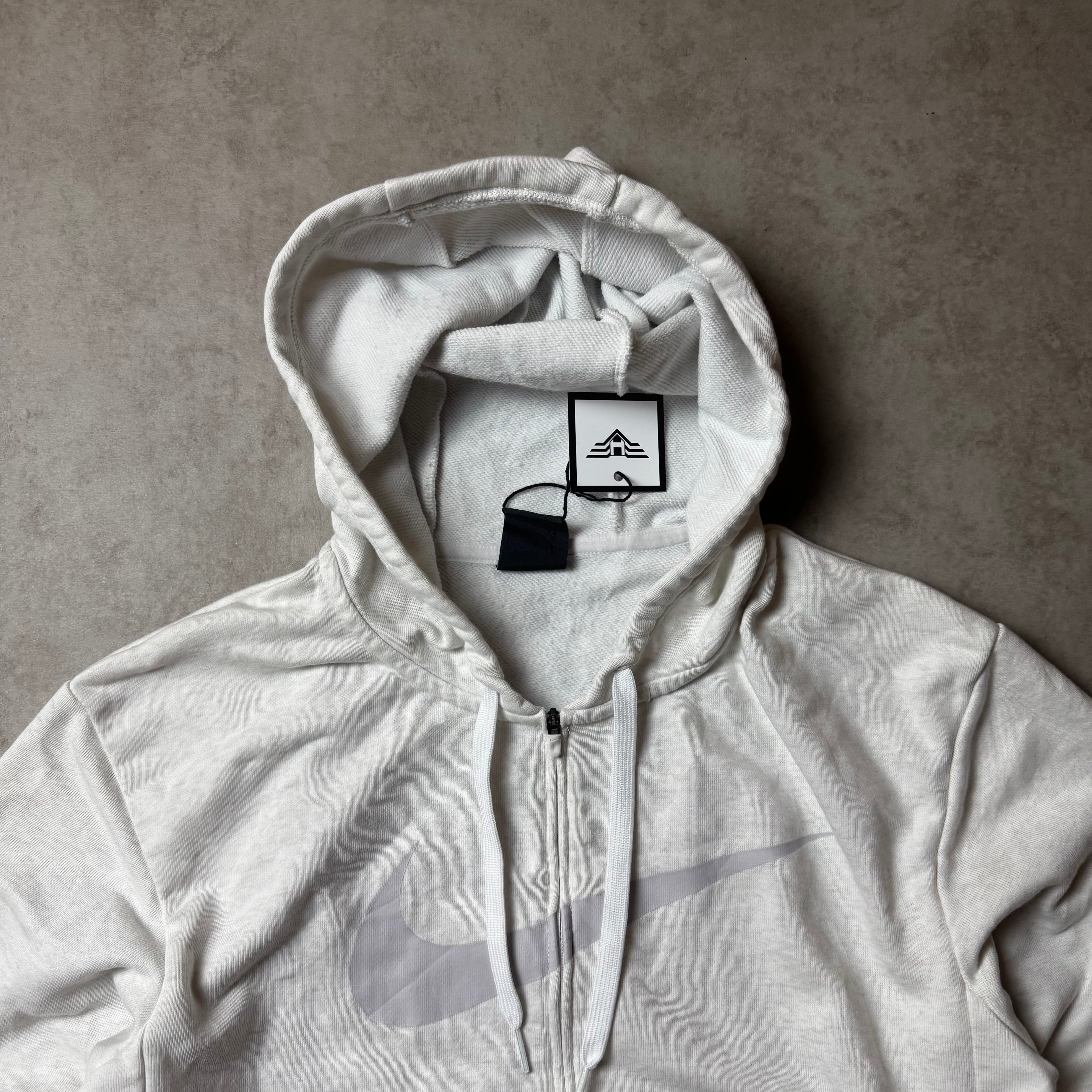 White Nike Zip Up Hoodie - XS