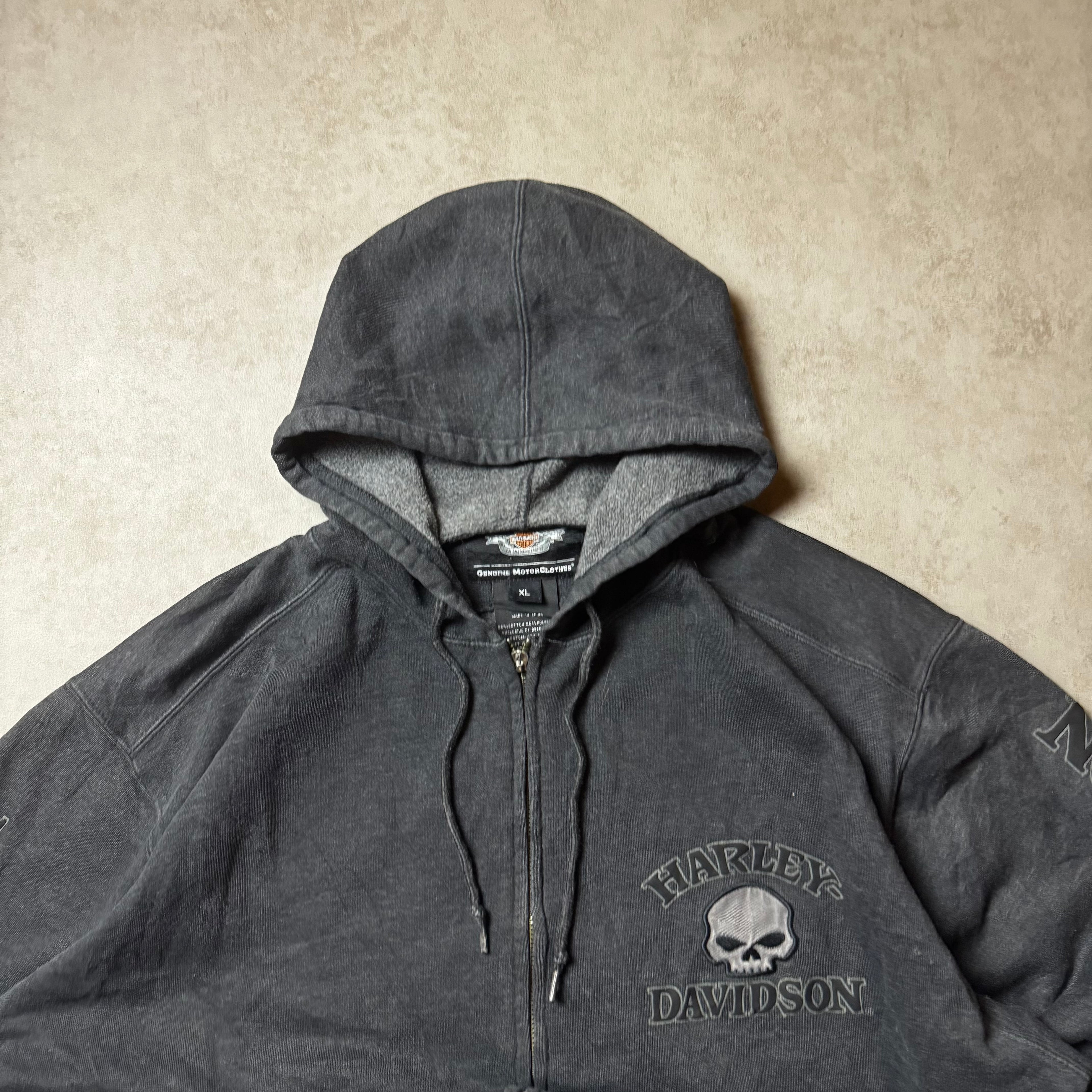 Black Harley Davidson Zip Up Hoodie - Size XL