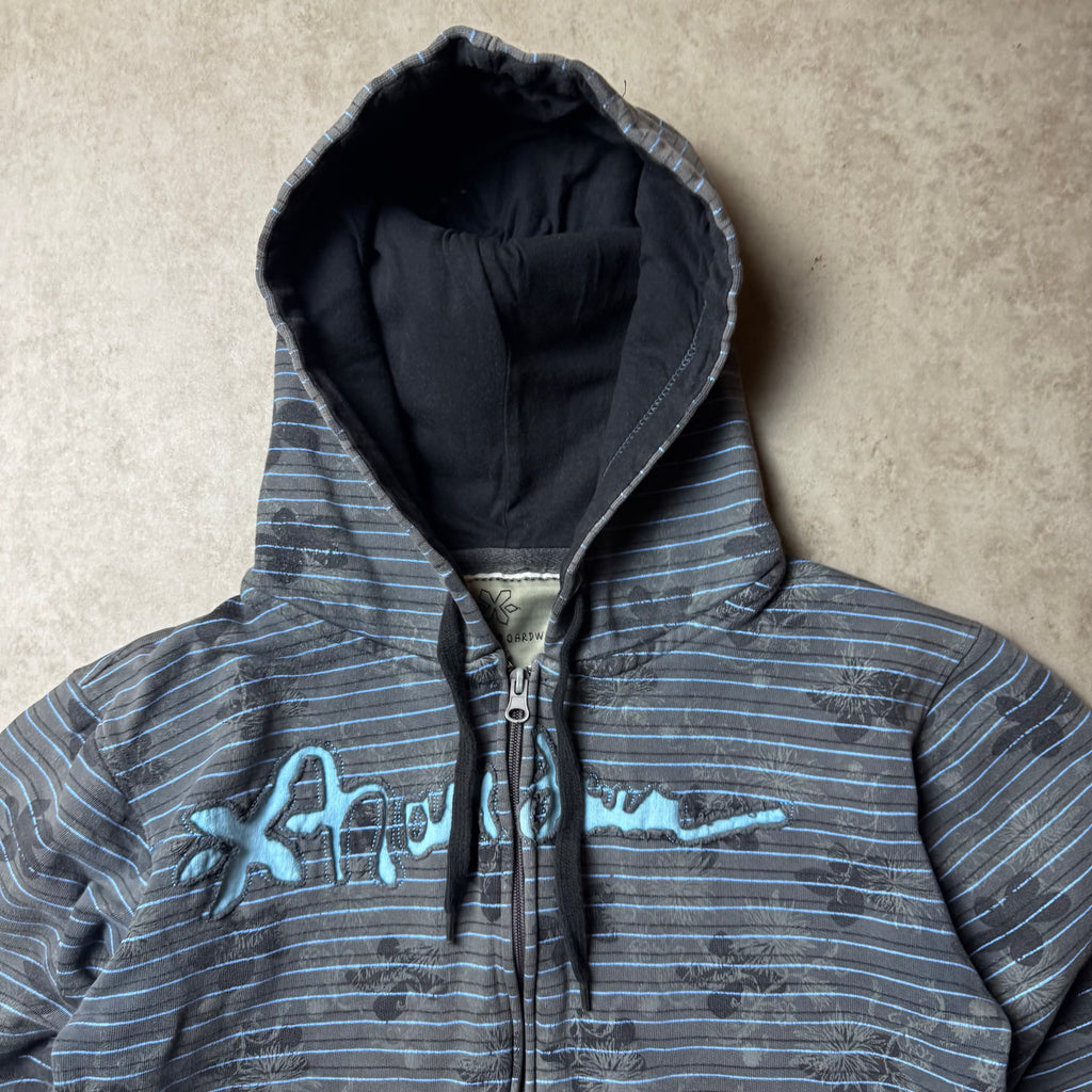 Gray Graphic Zip Up Hoodie - L