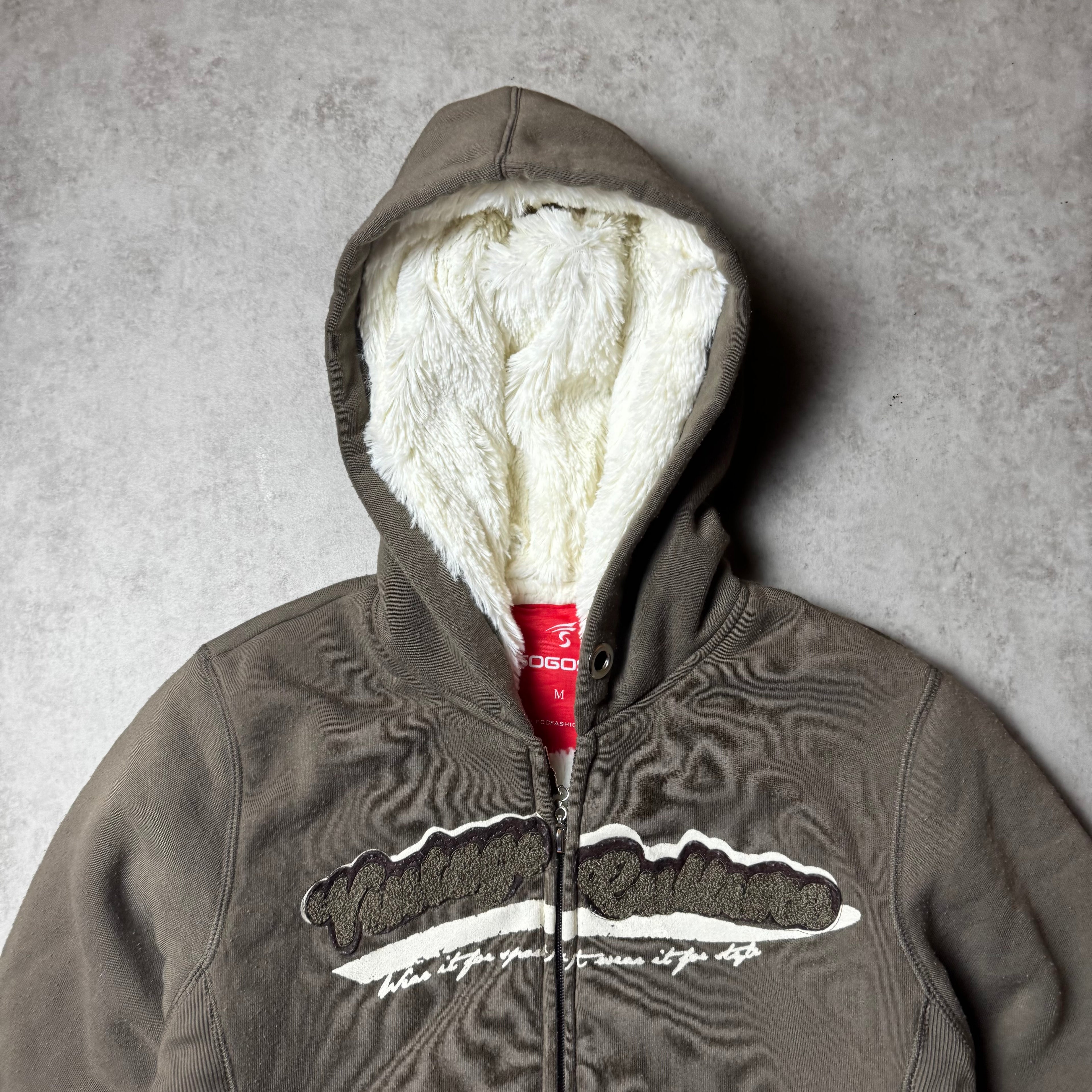 Brown Sogoss Zip Up Hoodie - M