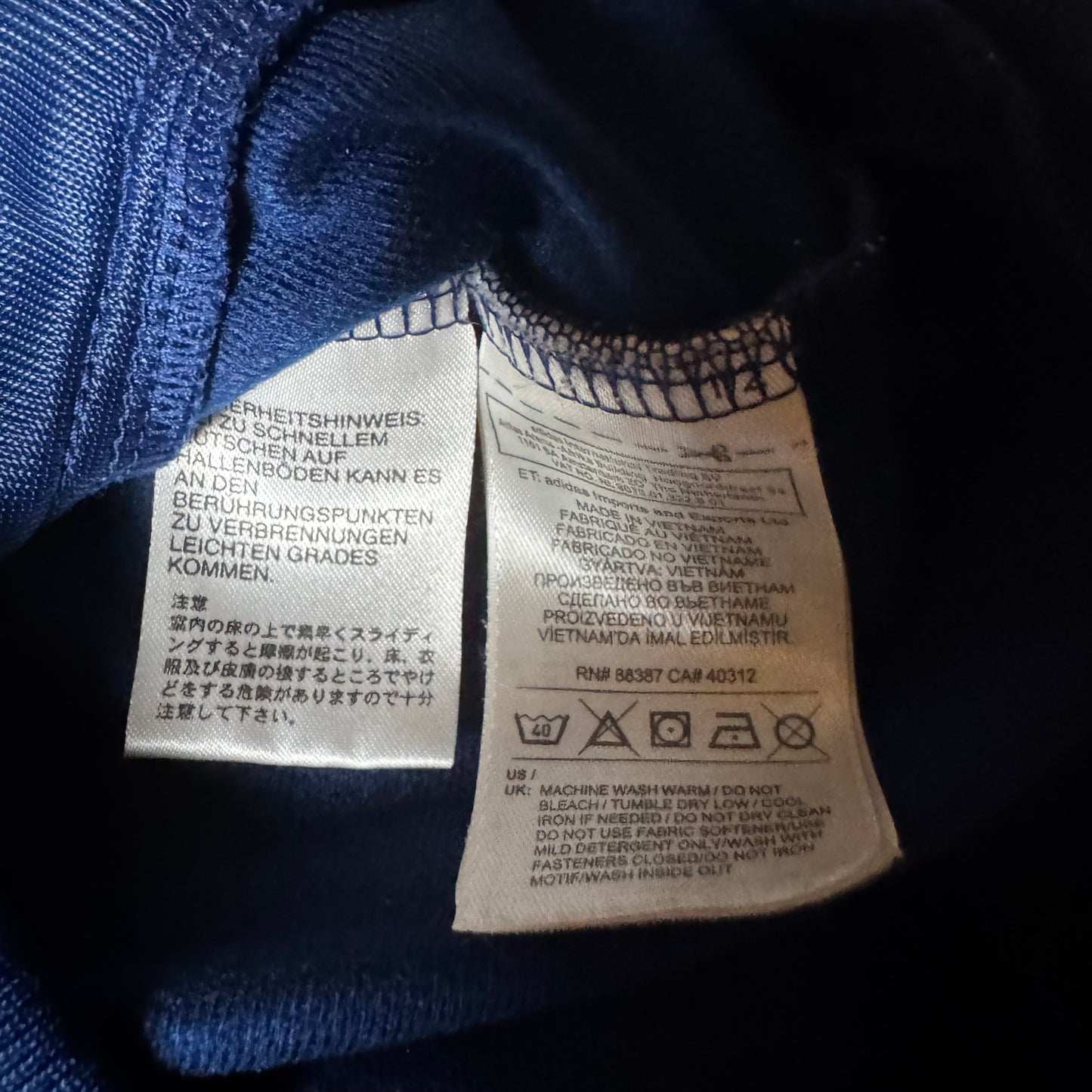 Blue Adidas Zip Up Hoodie - S