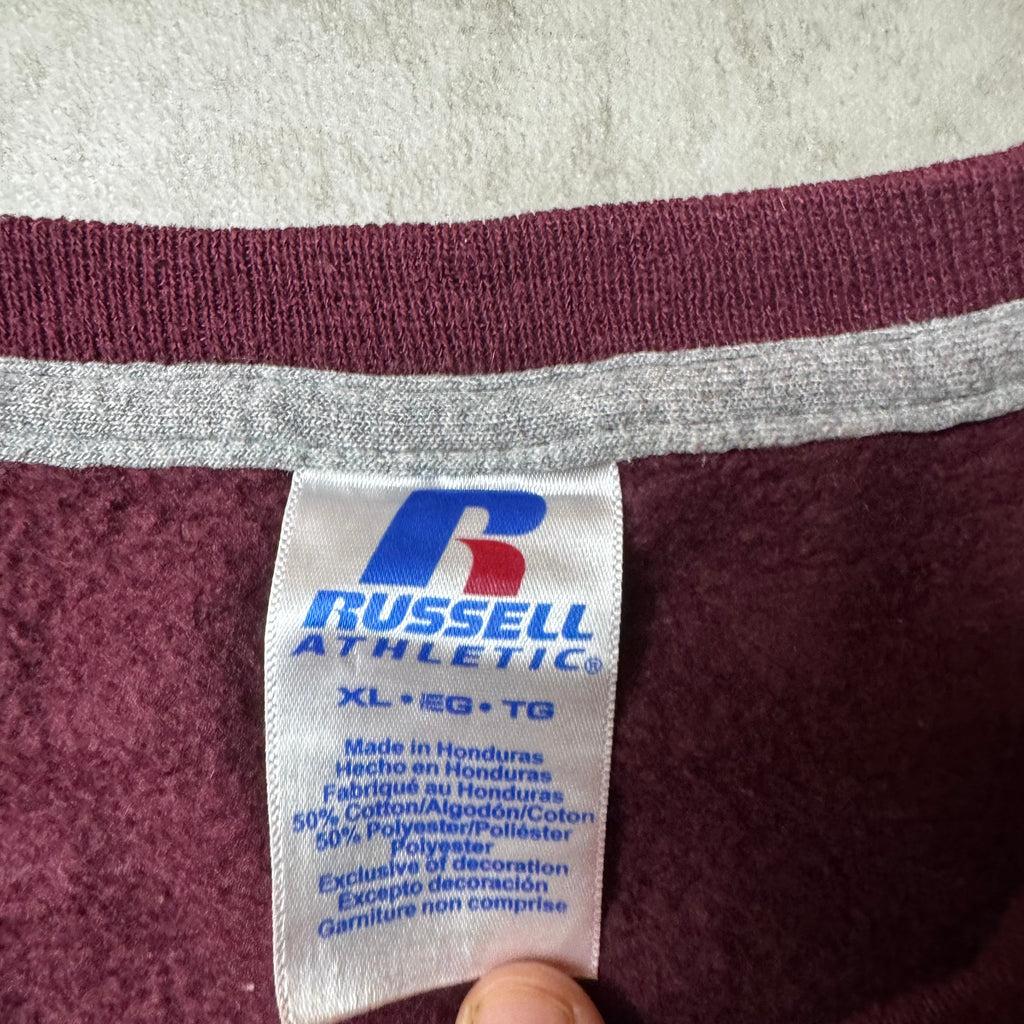 Dark Red Russell Lacrosse Sweatshirt - Size XL