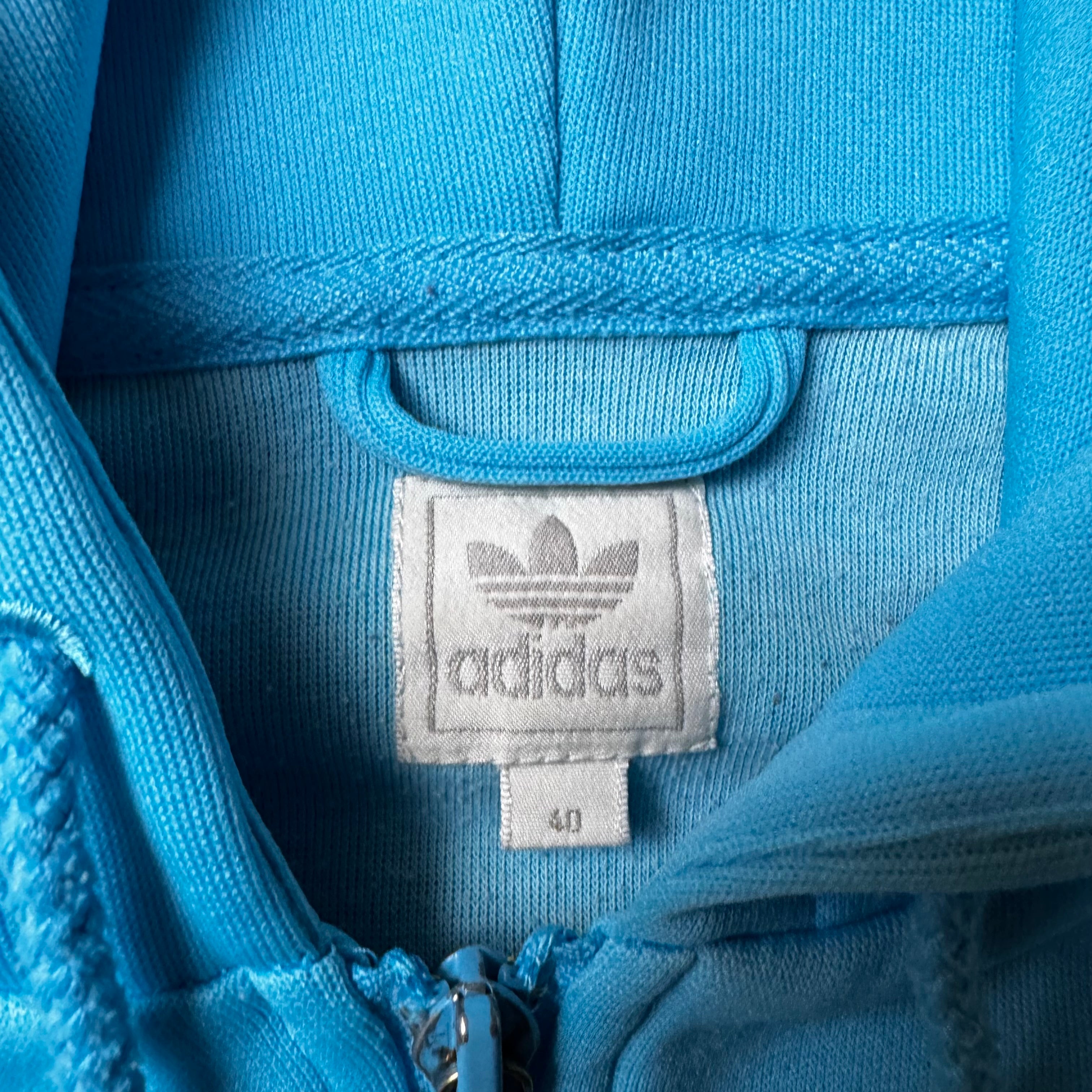 Light Blue Adidas Zip Up Hoodie - L