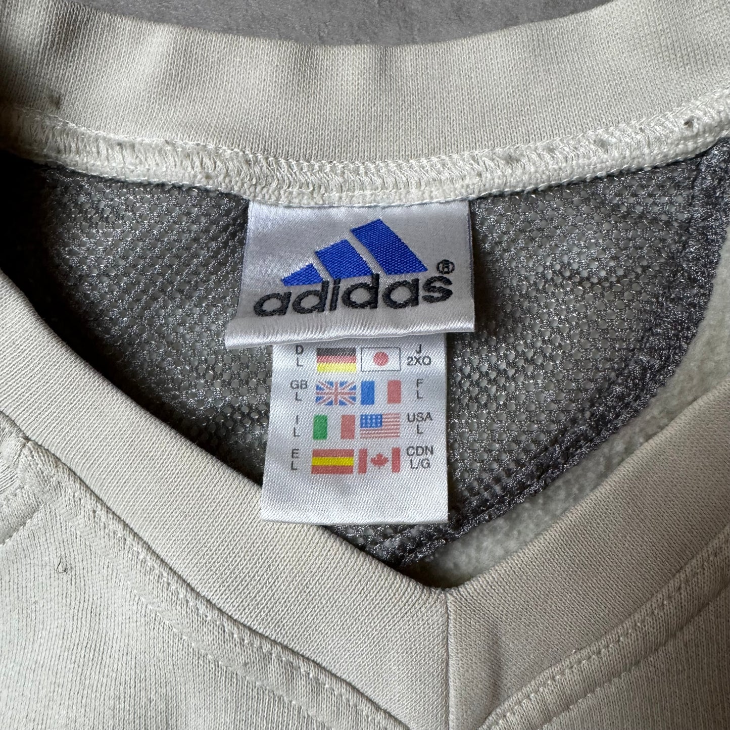 Beige Adidas Vintage Sweatshirt - L