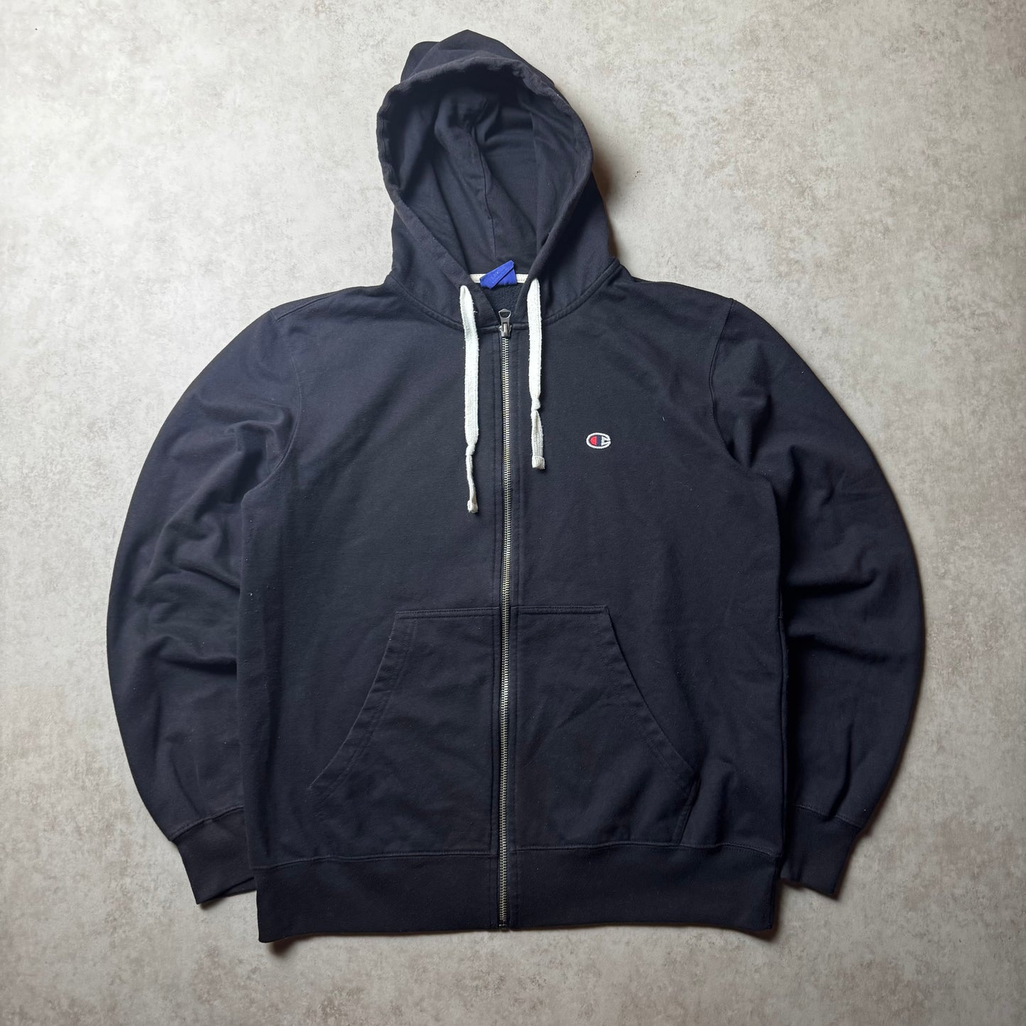 Black Champion Zip Up Hoodie - L
