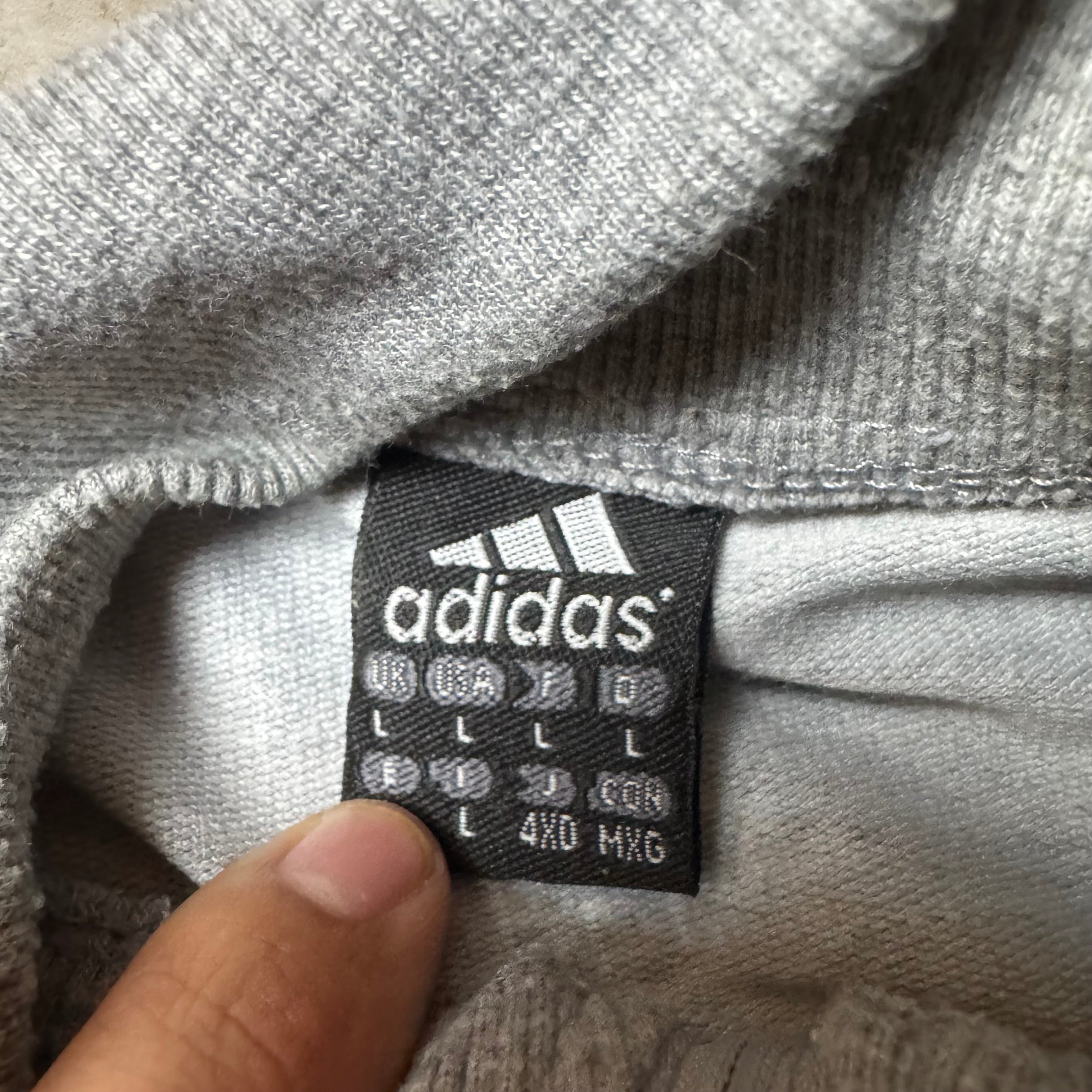 Gray Adidas Zip Up Hoodie - M