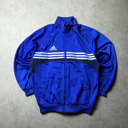 Blue Vintage Zip Up Adidas Hoodie - S