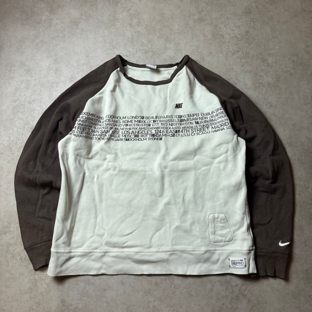 White and Brown Nike Sweatshirt - L (M)