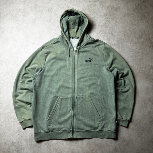 Green Puma Zip Up Hoodie - L