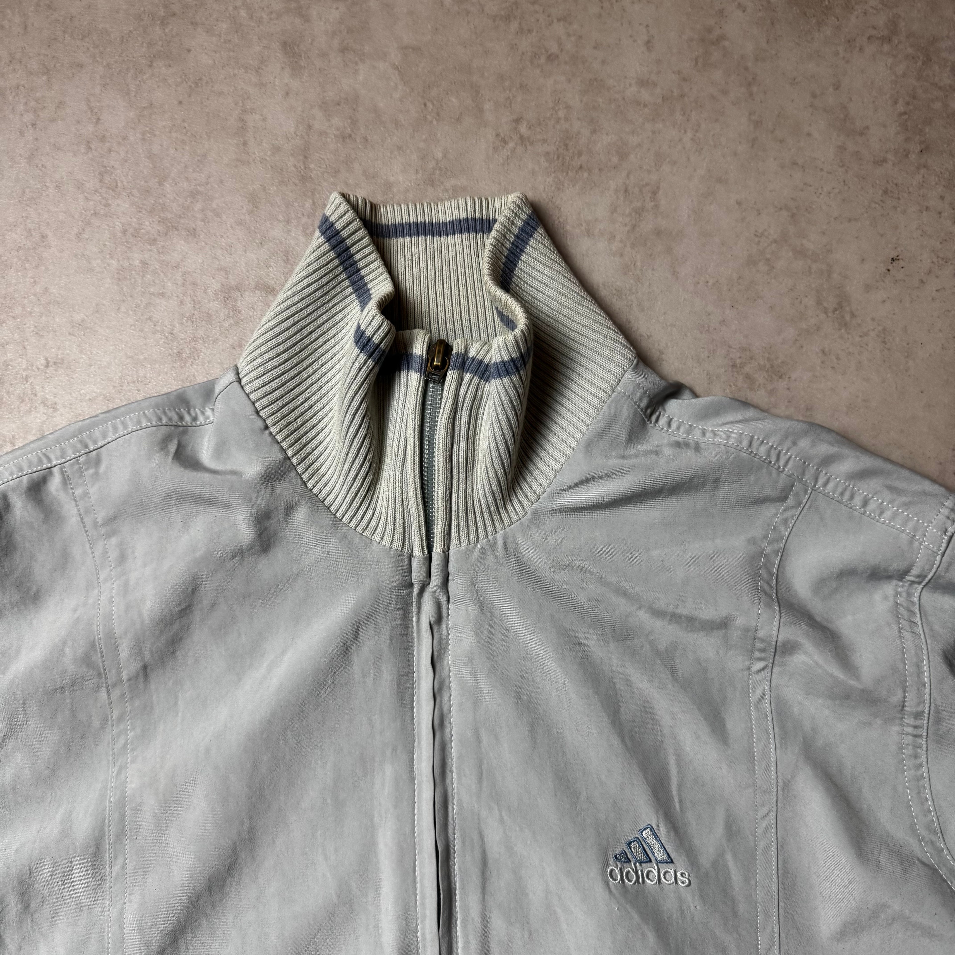 Gray Vintage Adidas Windbreaker - M