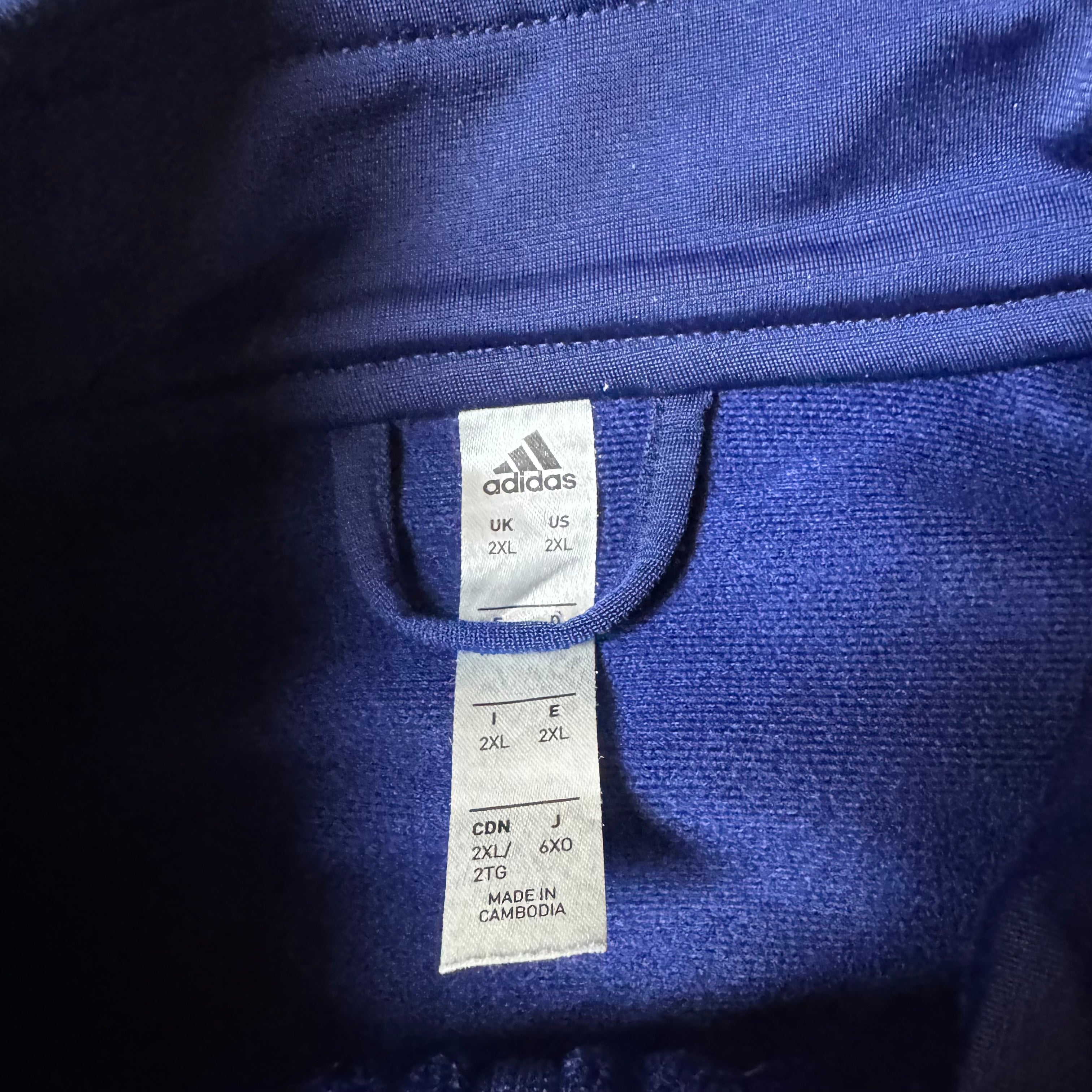 Navy Adidas Zip Up Hoodie - XXL