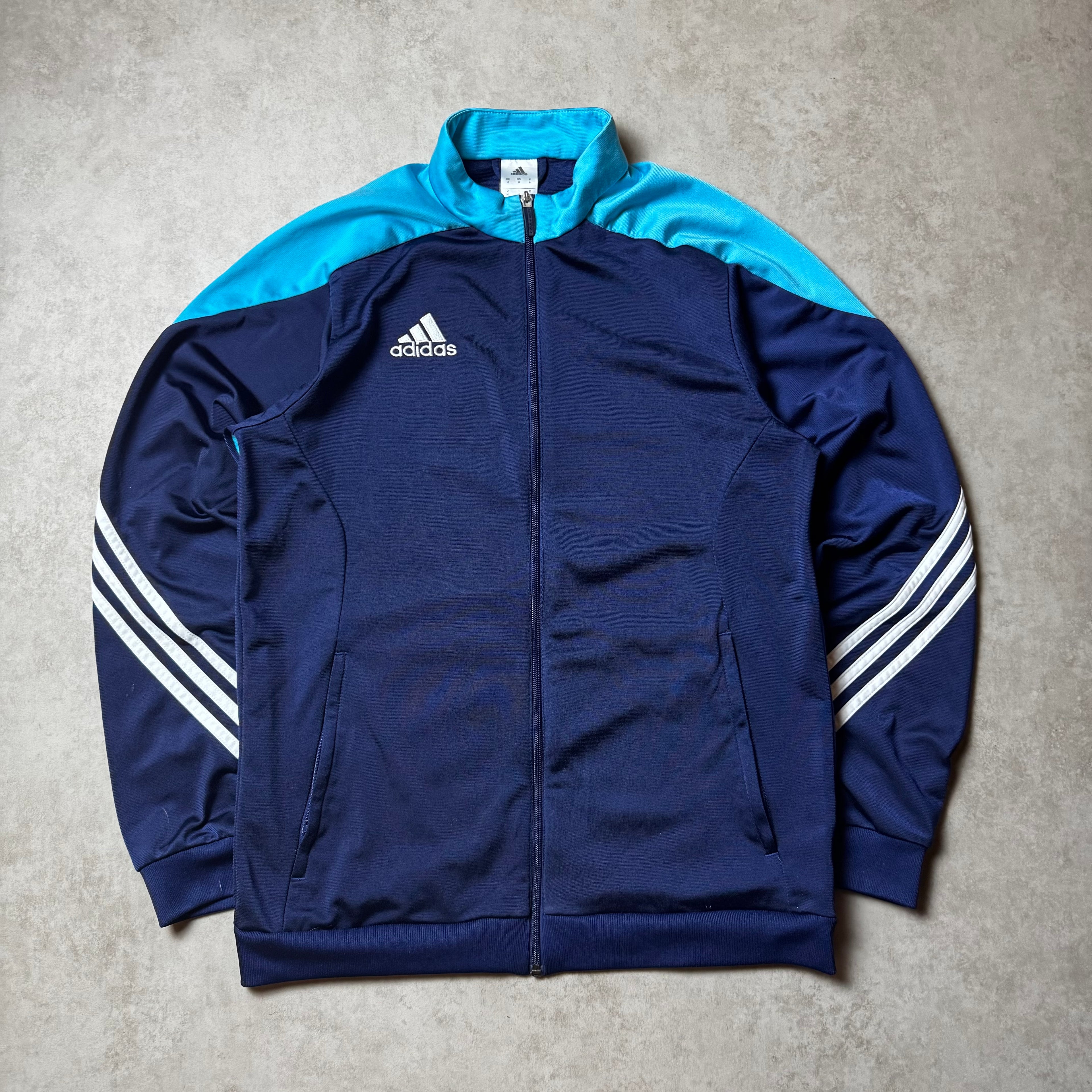 Dark Blue Adidas Zip Up Hoodie - M