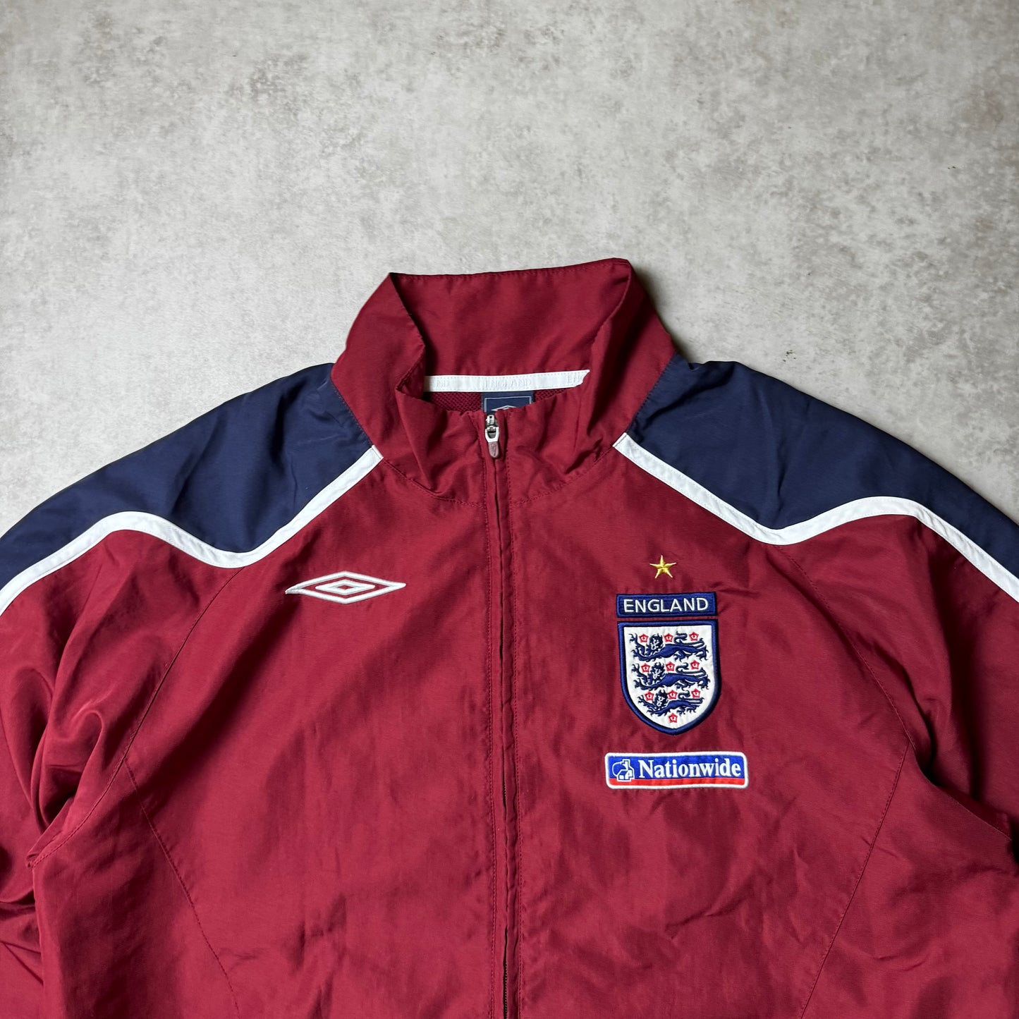 Red Vintage Umbro England Windbreaker - L