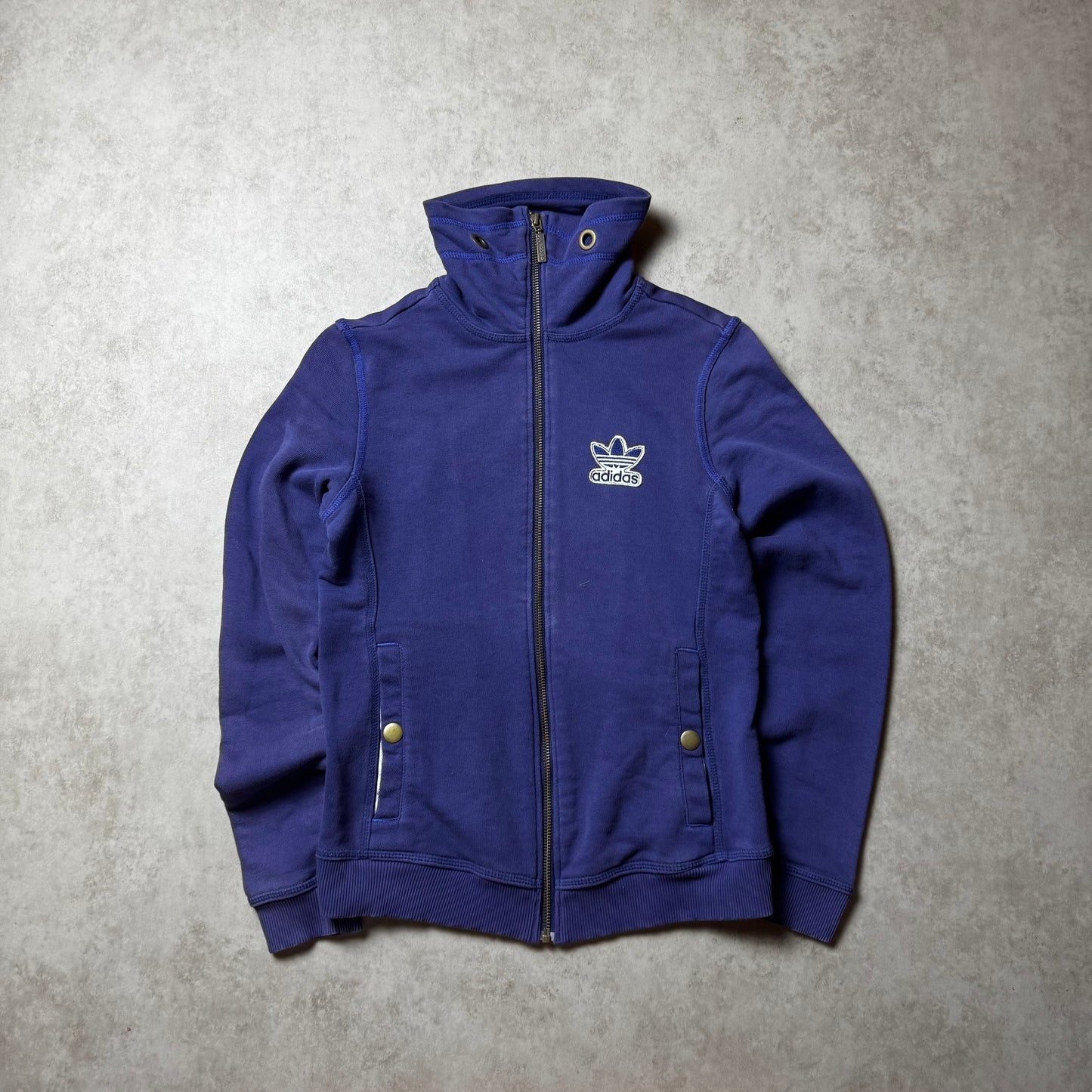 Blue Vintage Adidas Zip Up Hoodie - XS (34)