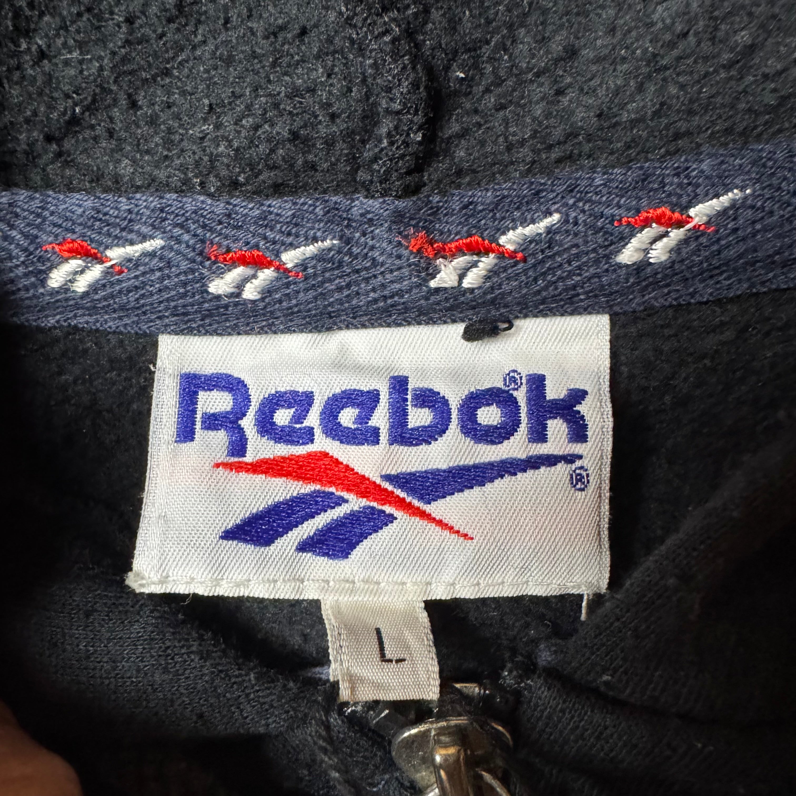 Black Reebok Zip Up Hoodie - L