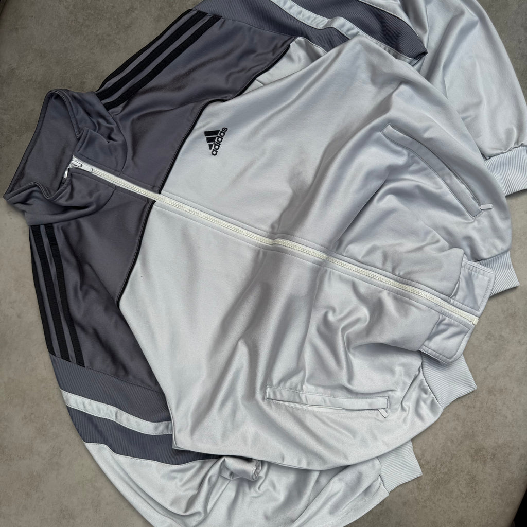 Gray Adidas Trefoil Zip Up - Size L
