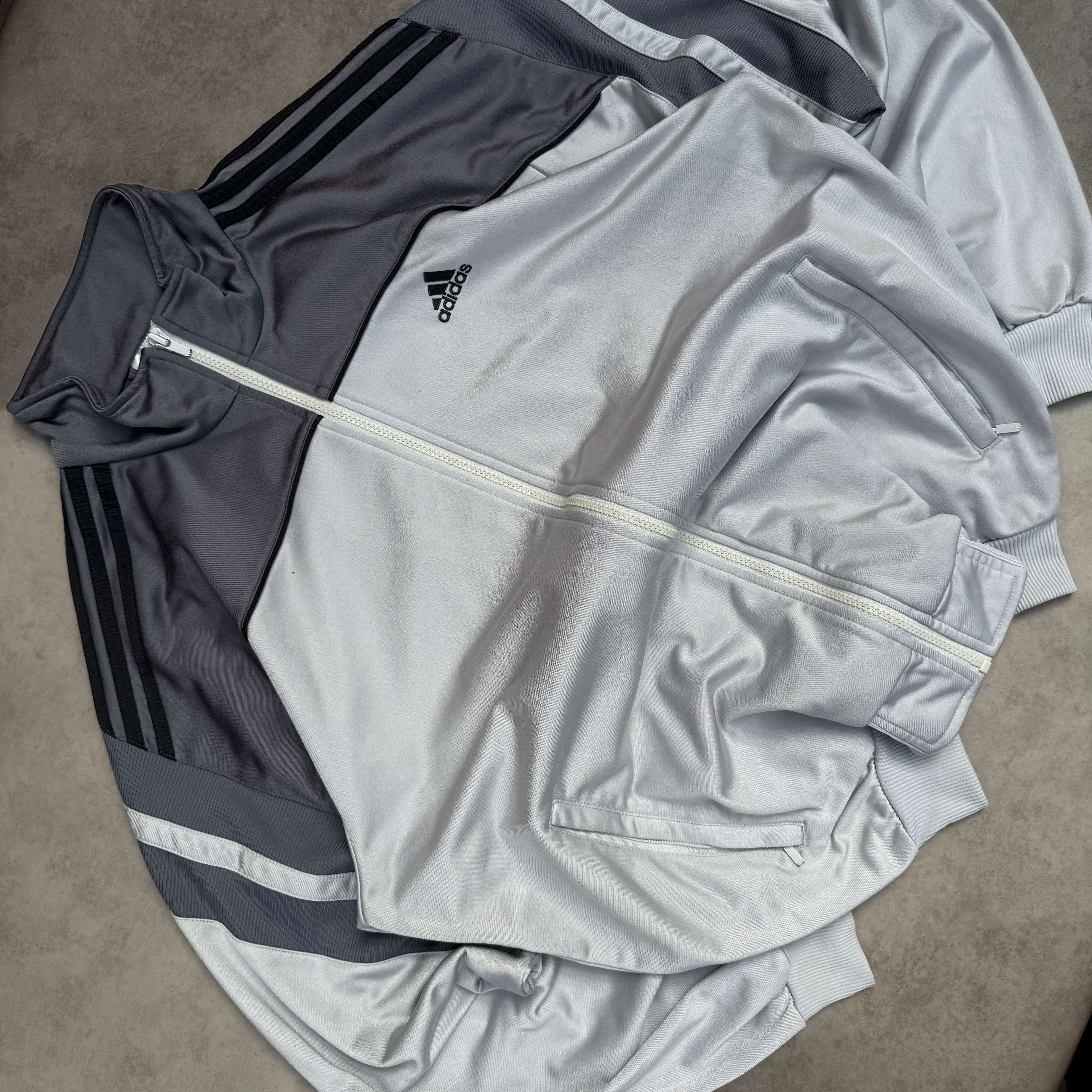 Gray Adidas Trefoil Zip Up - Size L
