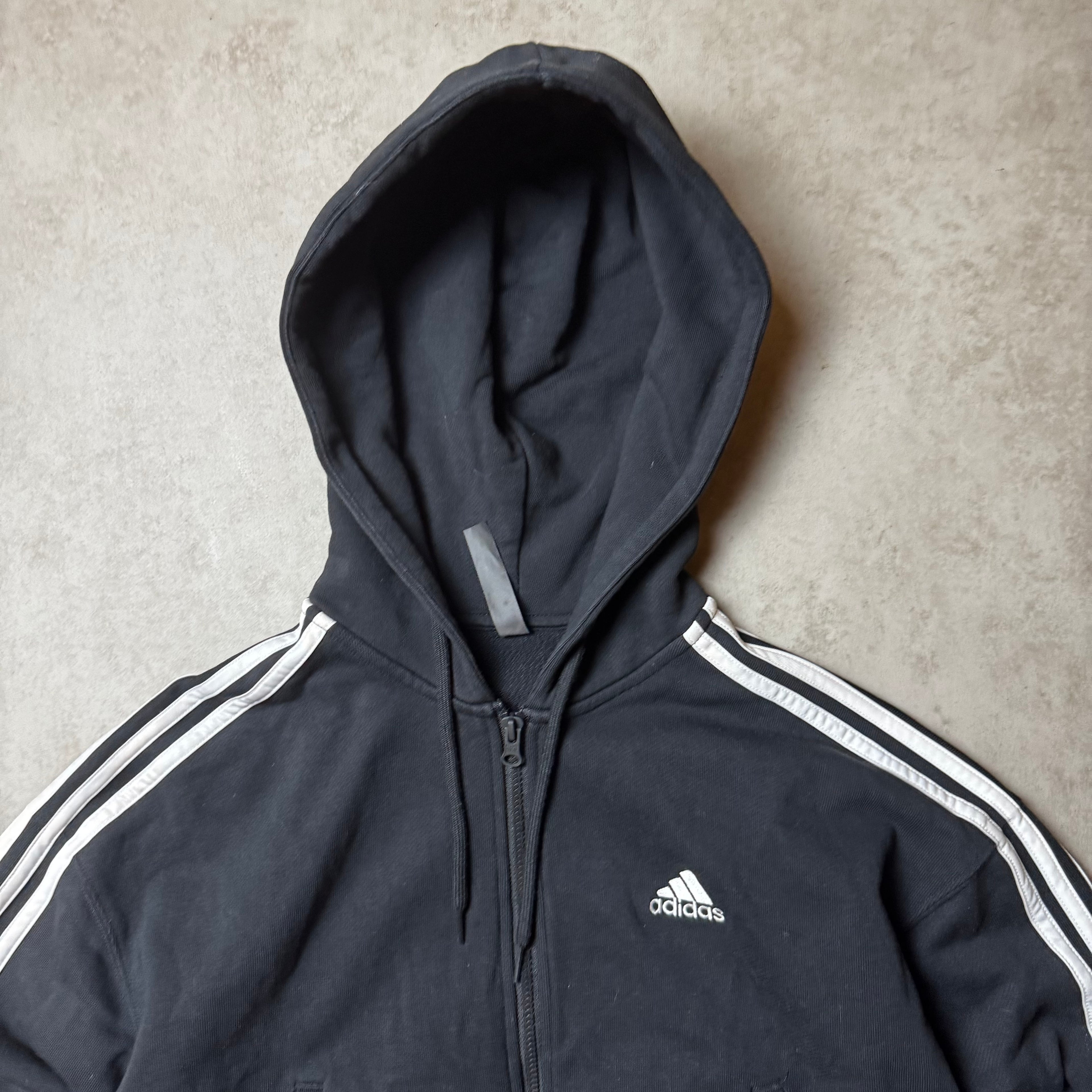 Black Adidas Zip Up Hoodie - XS