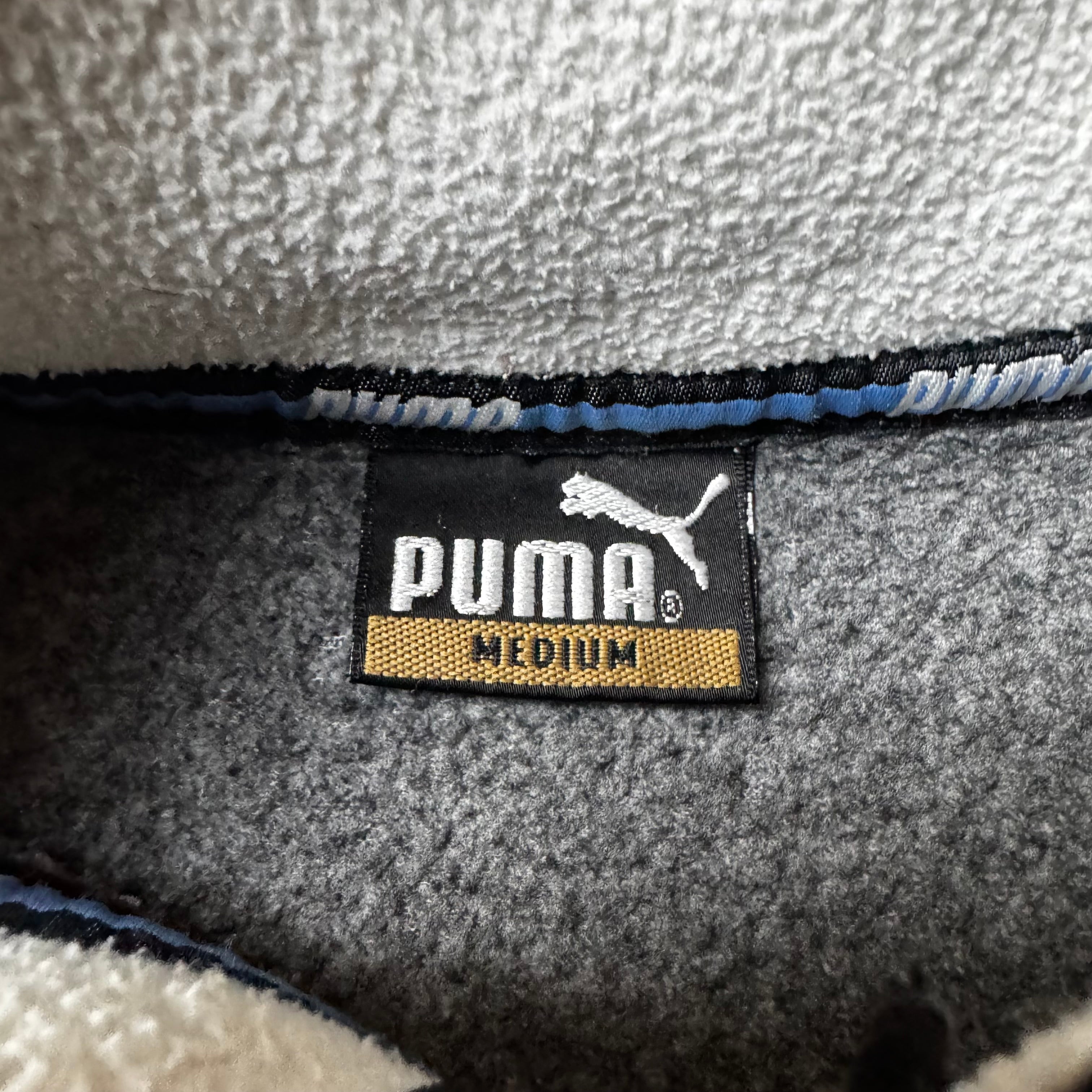 White Vintage Puma Quarter Zip - M
