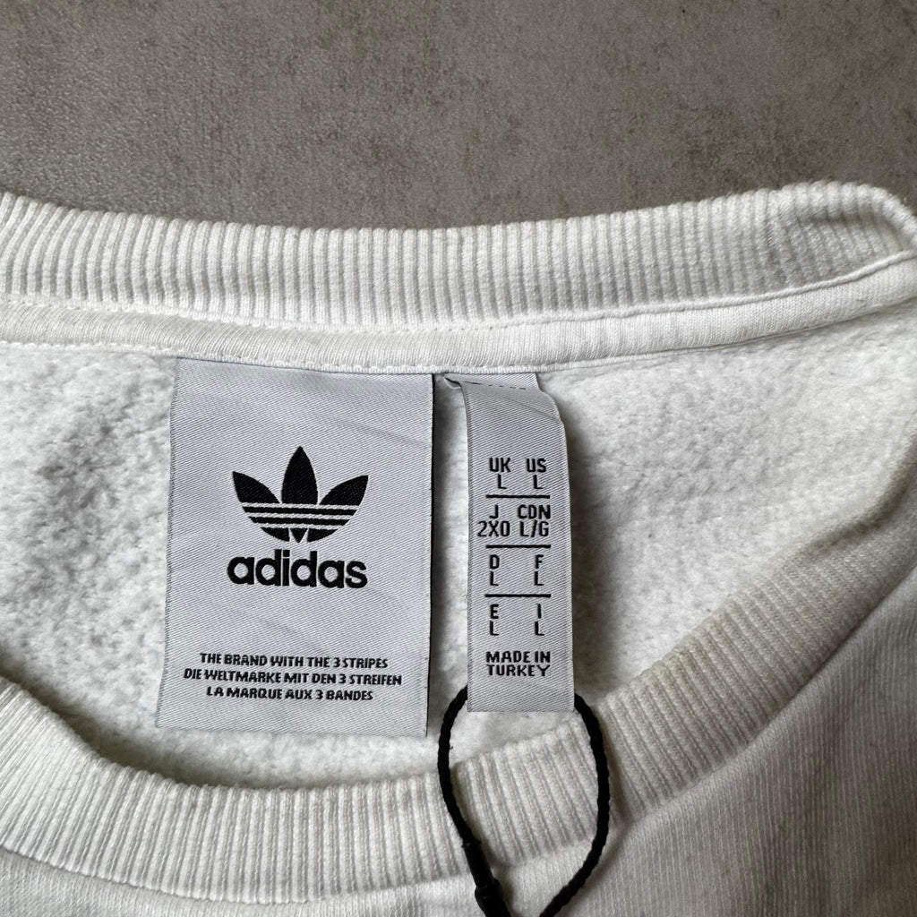 White Adidas Sweatshirt - L